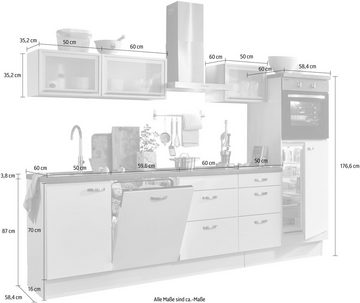 OPTIFIT Küchenzeile Cara, mit Vollauszügen und Soft-Close-Funktion, Breite 280 cm