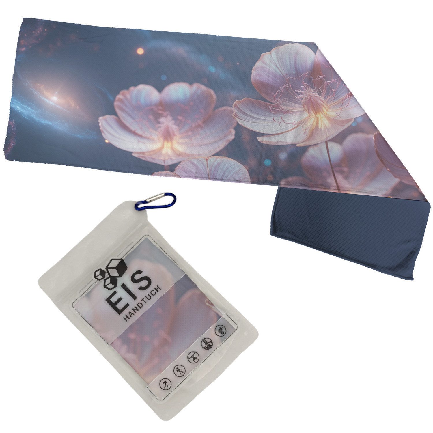 Sporthandtuch Pastellfarbene Blumen Eishandtuch für Träumer