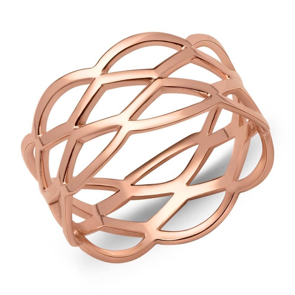 Unique Silberring Ladys Hipster Ring verflochten roségold SR0368 (Größe: 58 günstig online kaufen