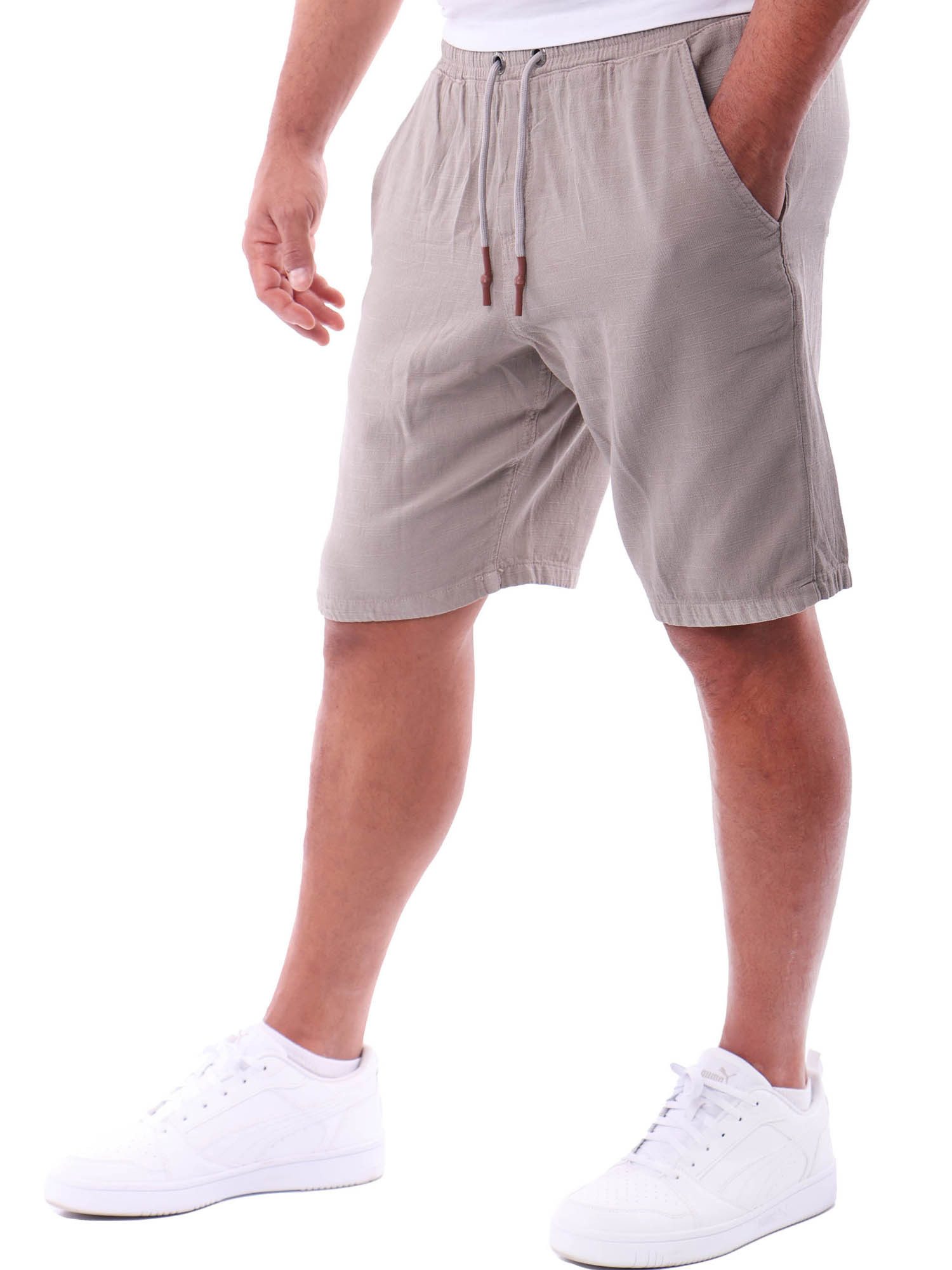 Reslad Leinenhose Reslad Kurze Hose Herren Baumwollhose Leinen-Shorts Strandhose RS-3004 (1-tlg., Freizeithose) leichte Freizeithose im Leinen-Look mit Kordelzu – Bild 4 von 5