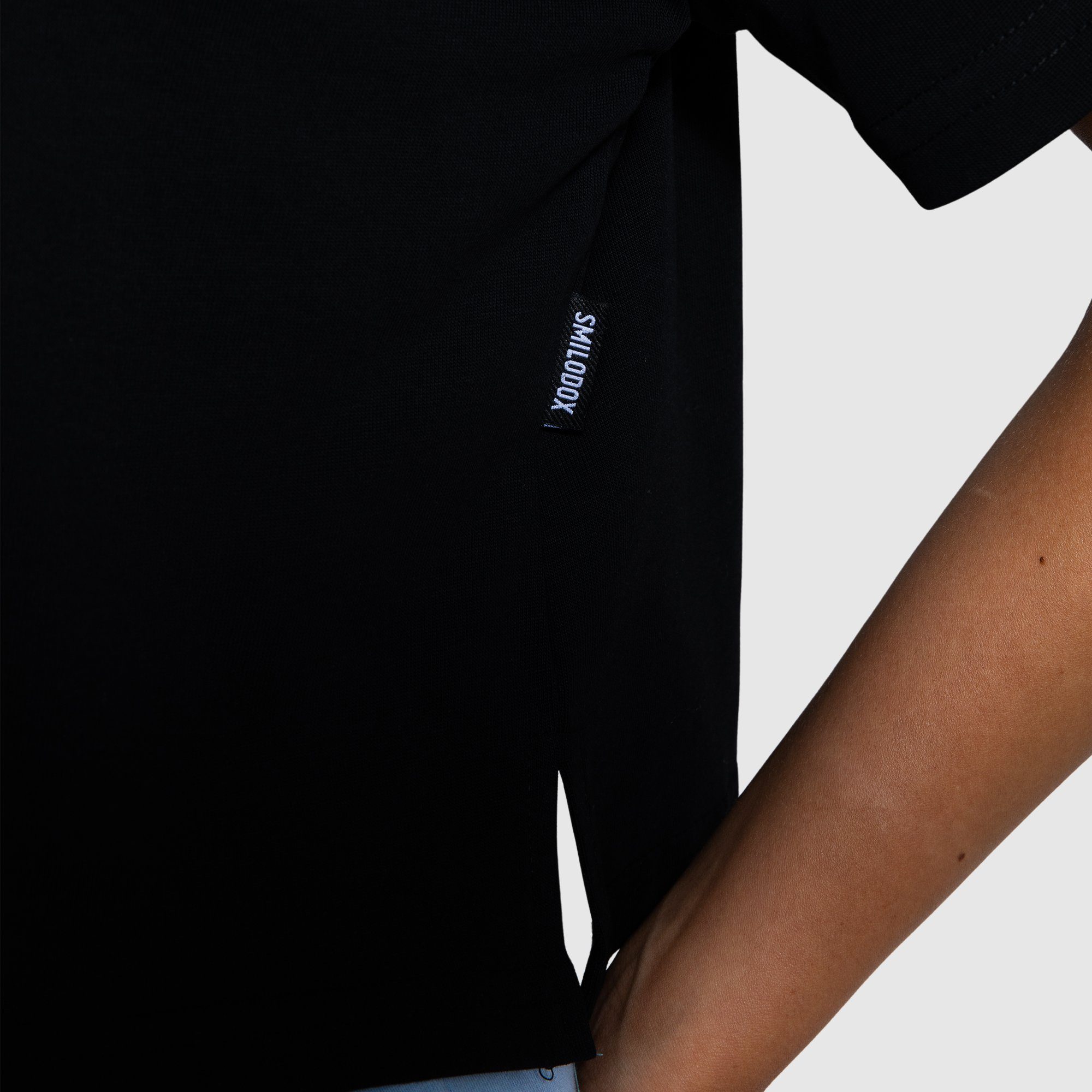 Marleen Oversize, Smilodox Schwarz Baumwolle 100% T-Shirt