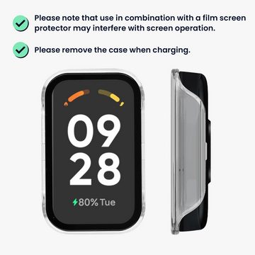 kwmobile Smartwatch-Hülle 2x Hülle für Xiaomi Redmi Smart Band 2, Fullbody Fitnesstracker Glas Cover Case Schutzhülle Set