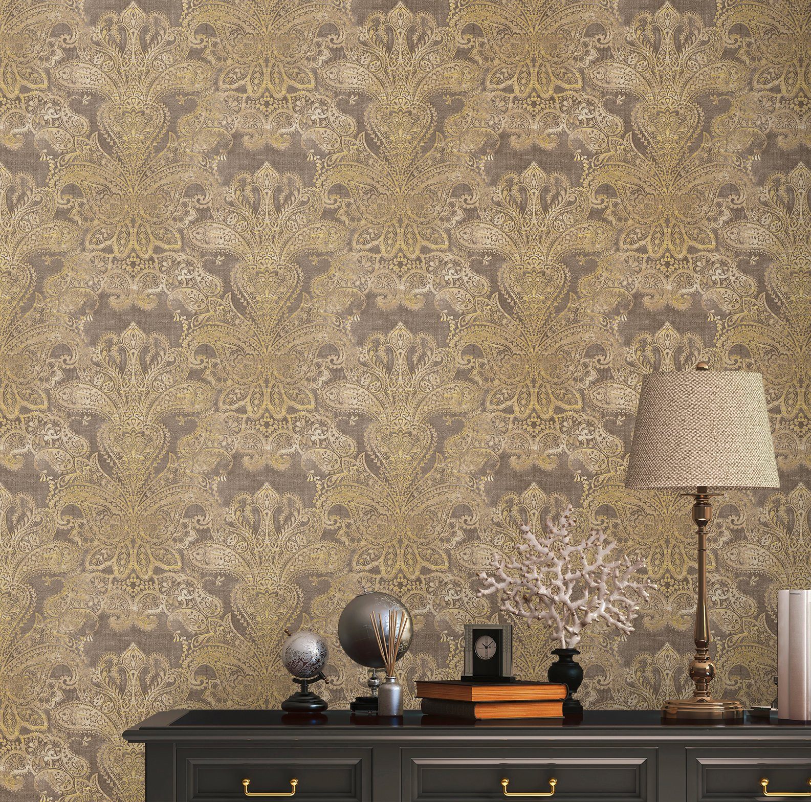 Bricoflor Tapete Orientalisches Muster Paisley Vliestapete mit Ornamenten B günstig online kaufen