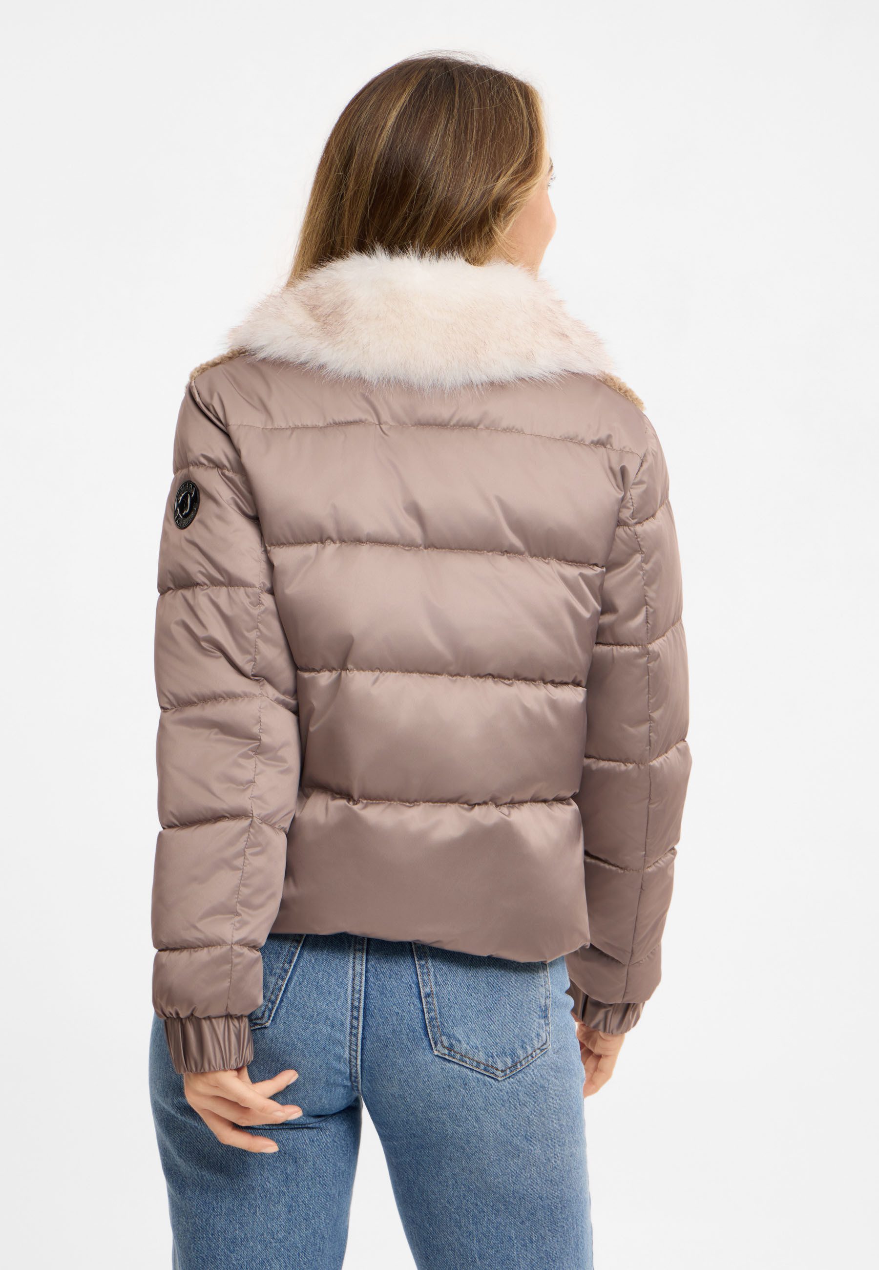 Frieda & Freddies Winterjacke Frieda & Freddies Materialmix-Jacke mit Webpelzkragen