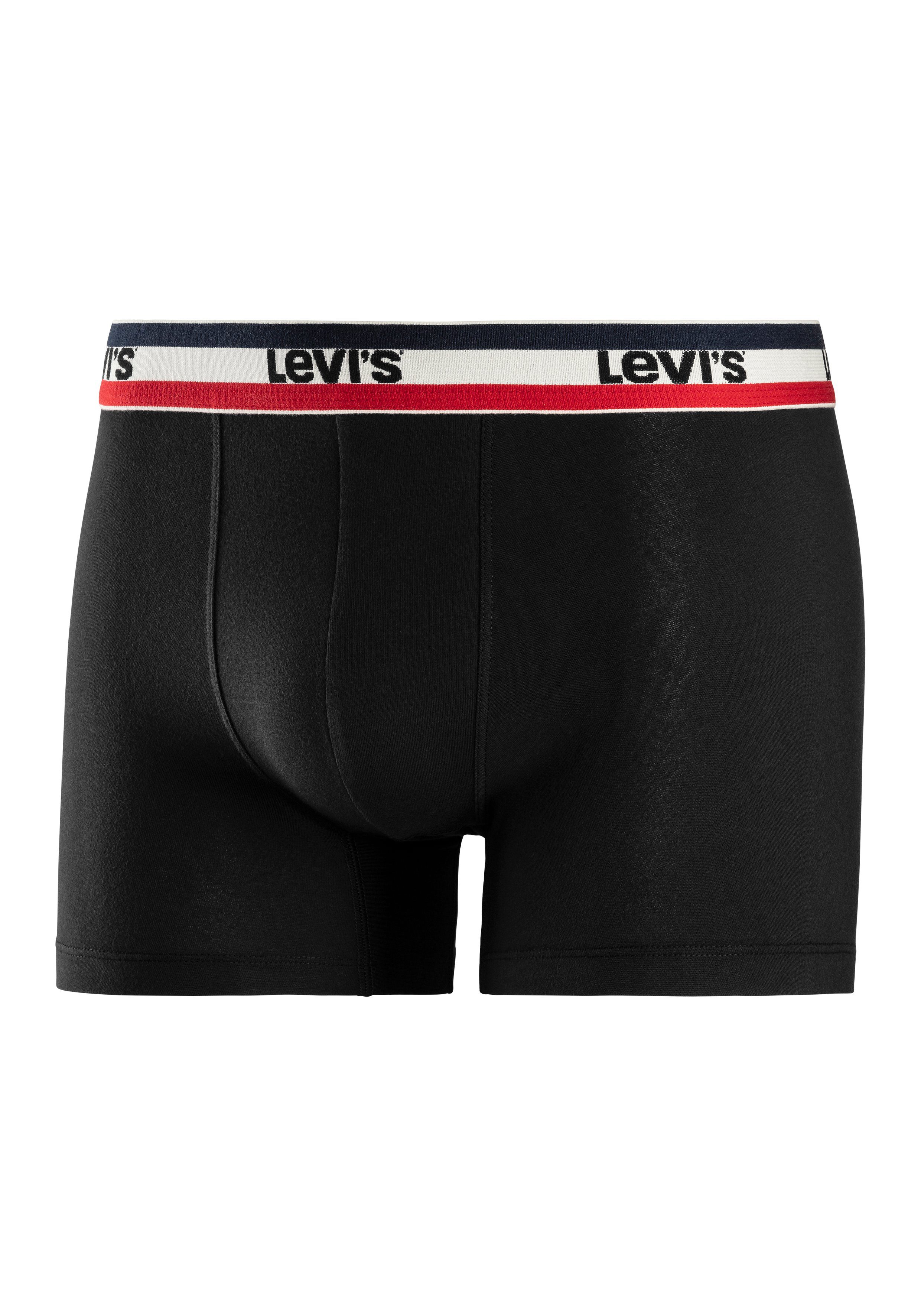 Levi's® Boxer (Packung, 3-St) Streifen 004 black grey / Bund melange Logo