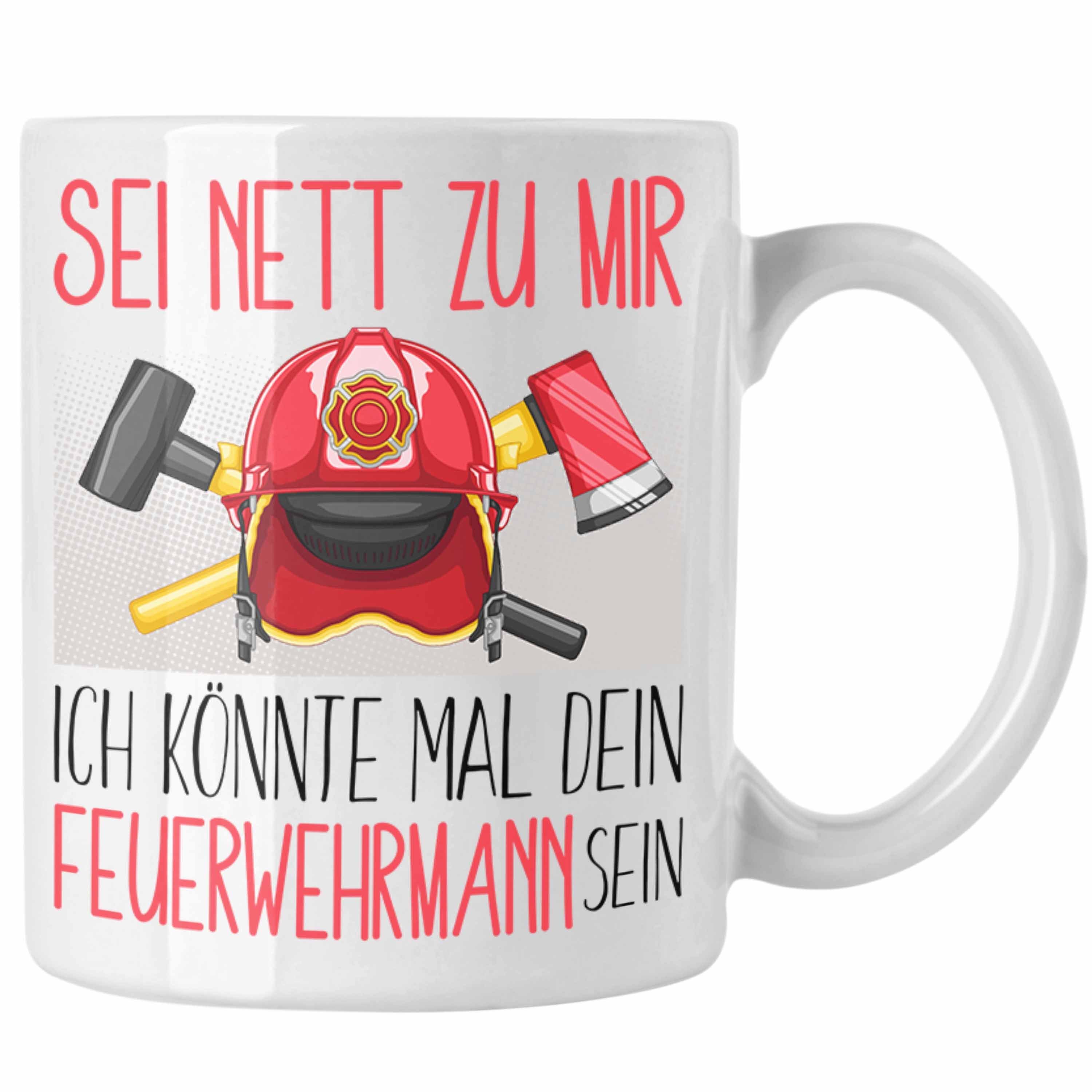 Trendation Tasse Feuerwehrmann Ausbildung Tasse Geschenk Feuerwehr Geschenkidee Sei Net Weiss