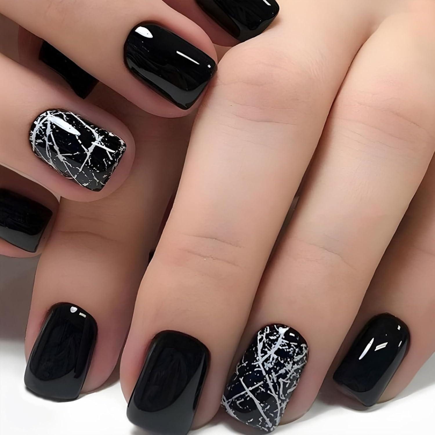 LuxusKollektion Штучні нігті 24 Stück Eckig Nägel Weiß - Künstliche Fingernägel zum Aufkleben