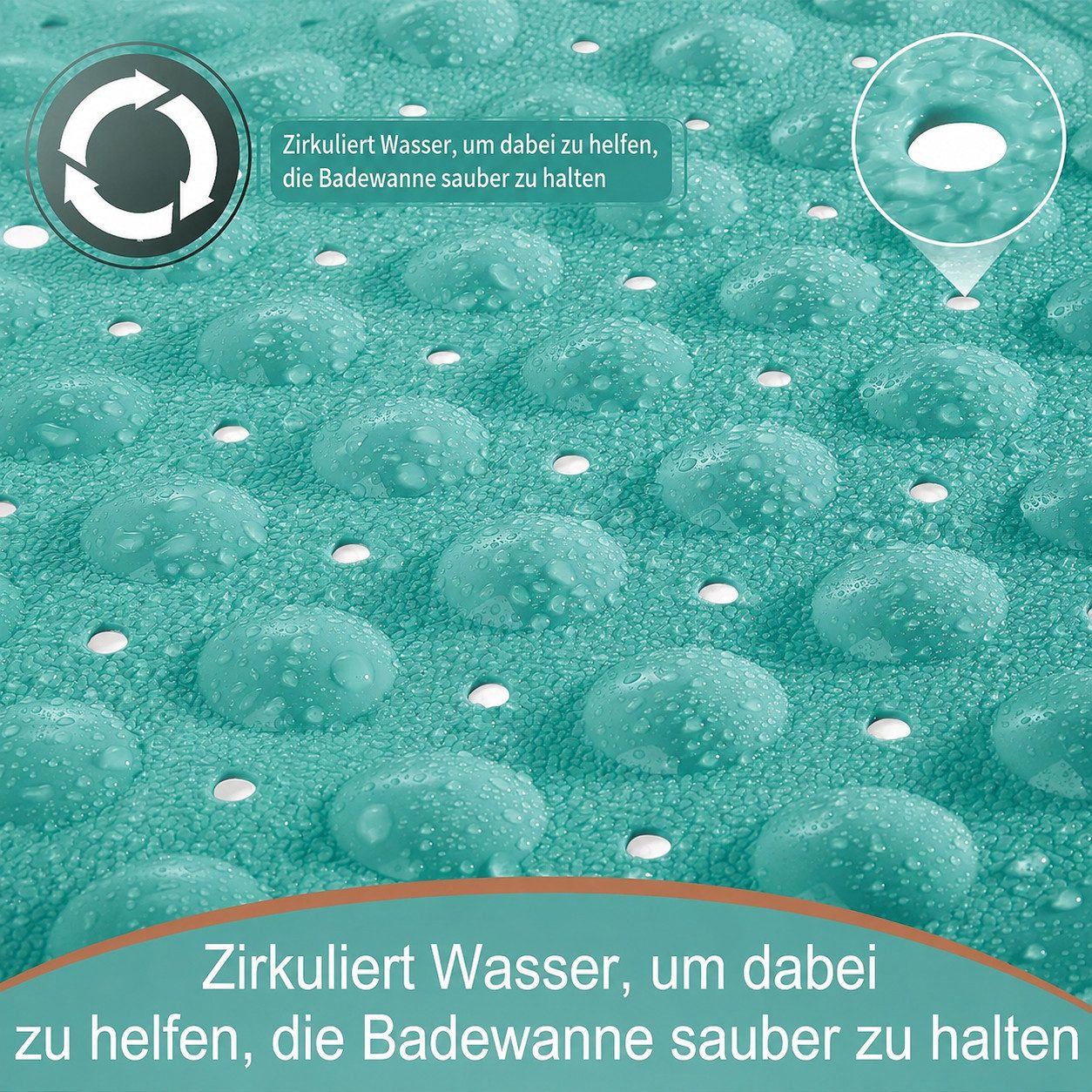 Forrlite Badematte Badewannenmatte rutschfest, BPA Frei Antirutschmatte, 100 x 40 cm, Extra Lang Duschmatte Schnelltrocknend & Maschinenwaschbar Schimmelresiste – Bild 3 von 5