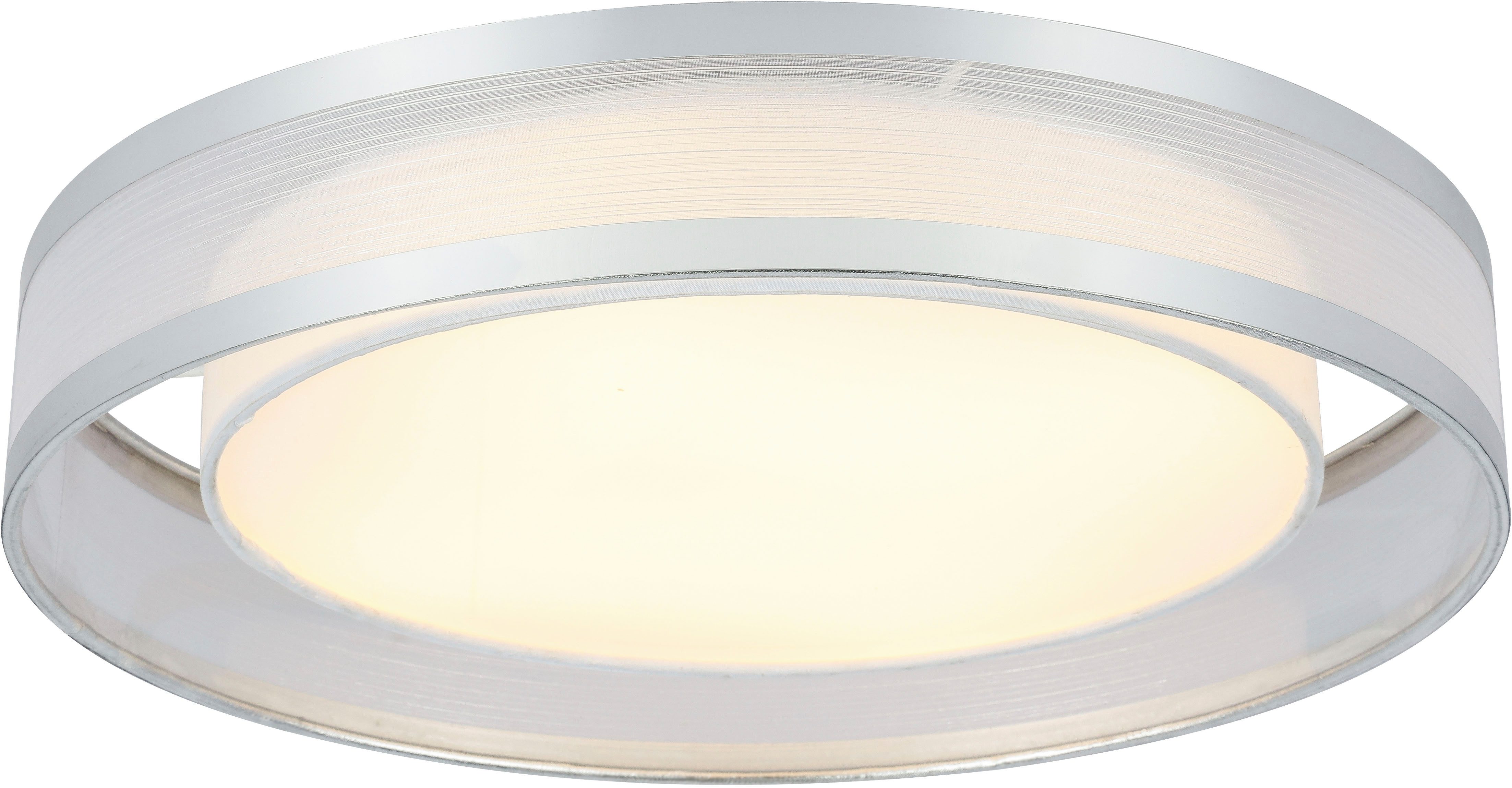 GLOBO LIGHTING Deckenleuchte NAXOS, LED fest integriert, Warmweiß, Verchromte Deckenleuchte mit Garn und Acryl opal, LED 24W