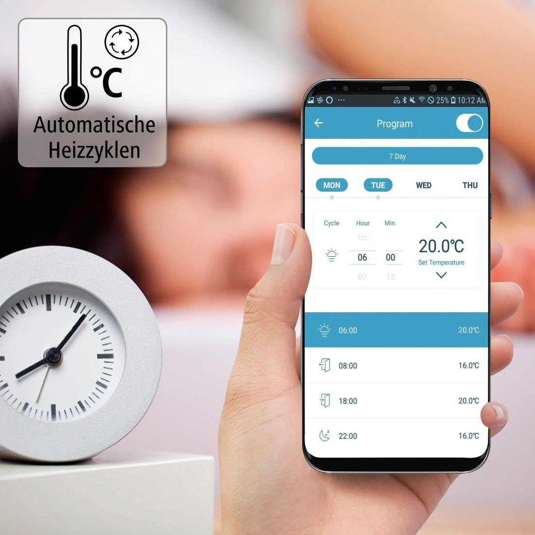 Hama WiFi heating control, set of 2x smart heating thermostats, smart home starter set (radiator thermostats), hub + adapter