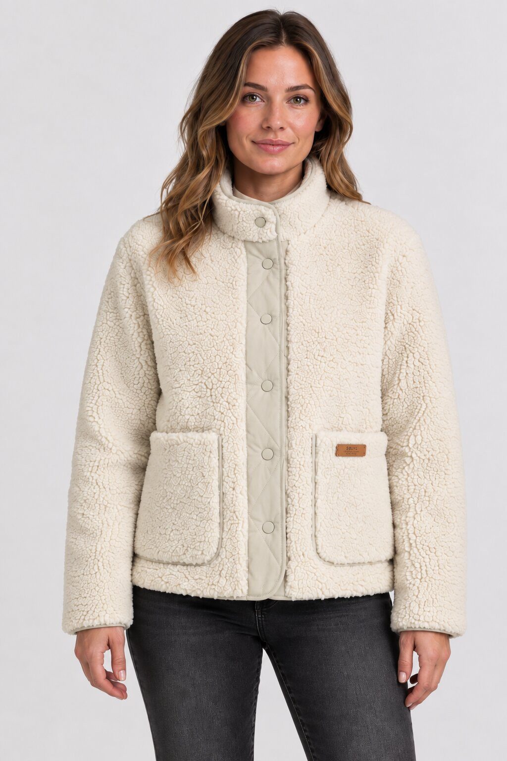SUBLEVEL Fleecejacke Damen Teddy Fleece Jacke mit Stehkragen & Taschen kuschelig Perfekte Passform Hochwertige Verarbeitung, Angenehm weich & warm