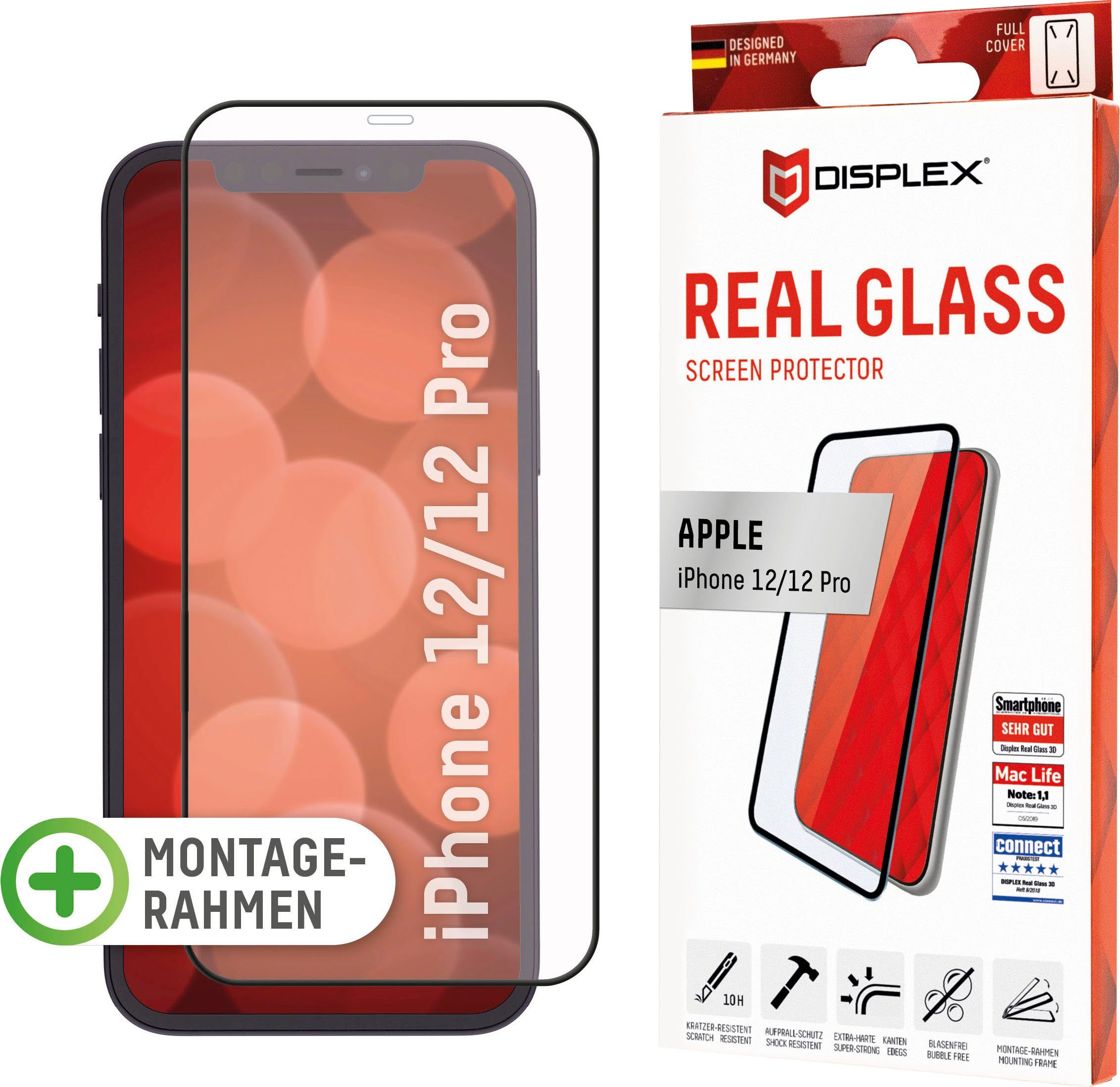 Displex Displayschutzglas DISPLEX Real Glass Panzerglas für Apple iPhone 12/12 Pro (6,1) für Apple iPhone 12 / 12 Pro, 1 Stück