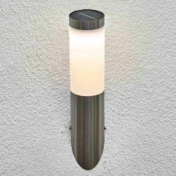 Lindby Wandleuchte Jolla, LED-Leuchtmittel fest verbaut, warmweiß, Modern, Edelstahl, Polycarbonat, edelstahl, opalweiß, 1 flammig, inkl.