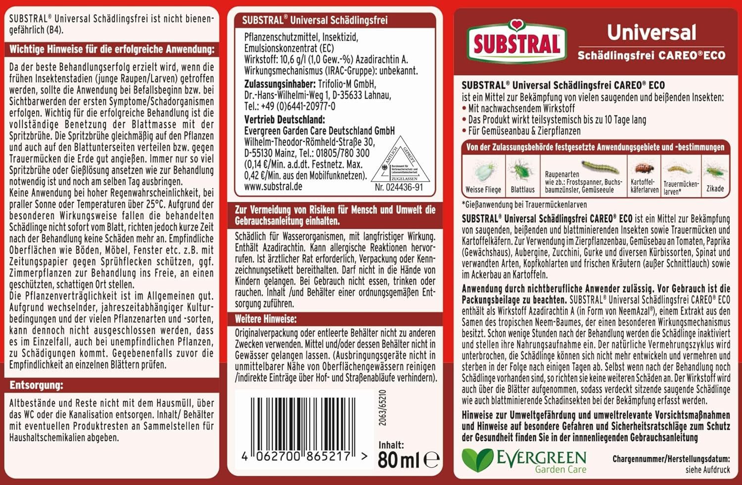 Substral Insektenspray Substral Universal Schädlingsfrei CAREO ECO 80ml – Bild 2 von 5