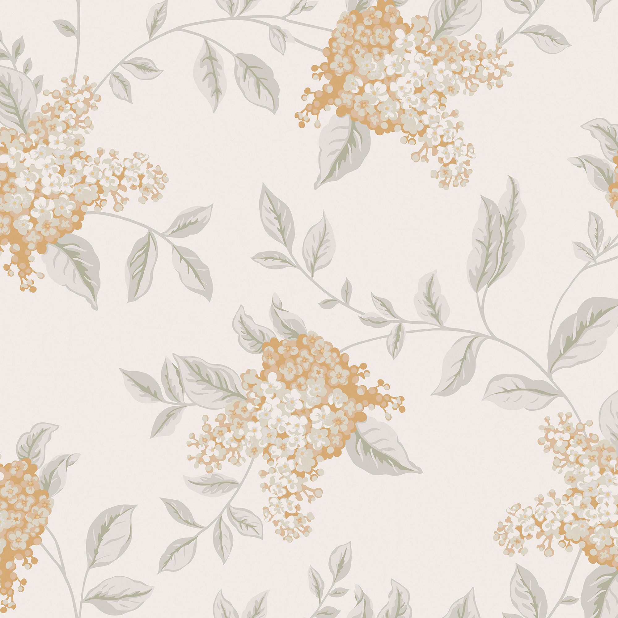 LAURA ASHLEY Vliestapete Portland Fern Apricot, glatt, geblümt, (1 St), 10mx52cm (ca. 5m2)