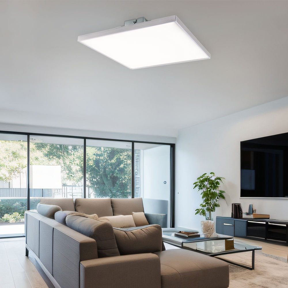 GLOBO LIGHTING LED Panel, LED-Leuchtmittel fest verbaut, Warmweiß, Deckenleuchte Aufbaupanel Aufbaulampe LED nickel-matt satiniert L 30cm