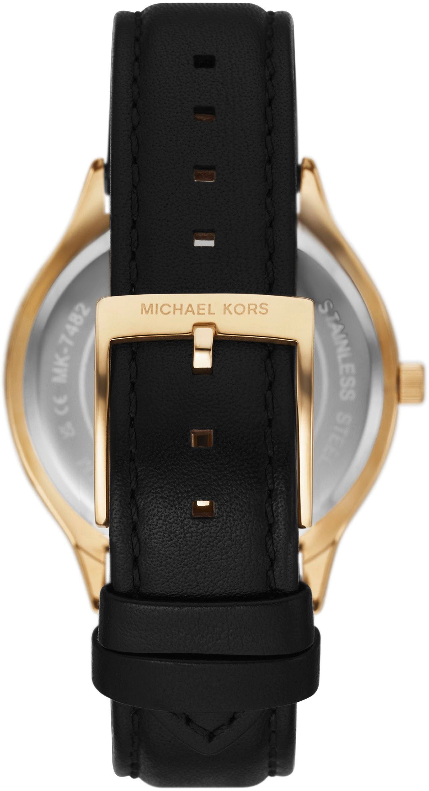 MICHAEL KORS Quarzuhr SLIM RUNWAY MK7553, Armbanduhr, Damenuhr, Lederarmband, analog