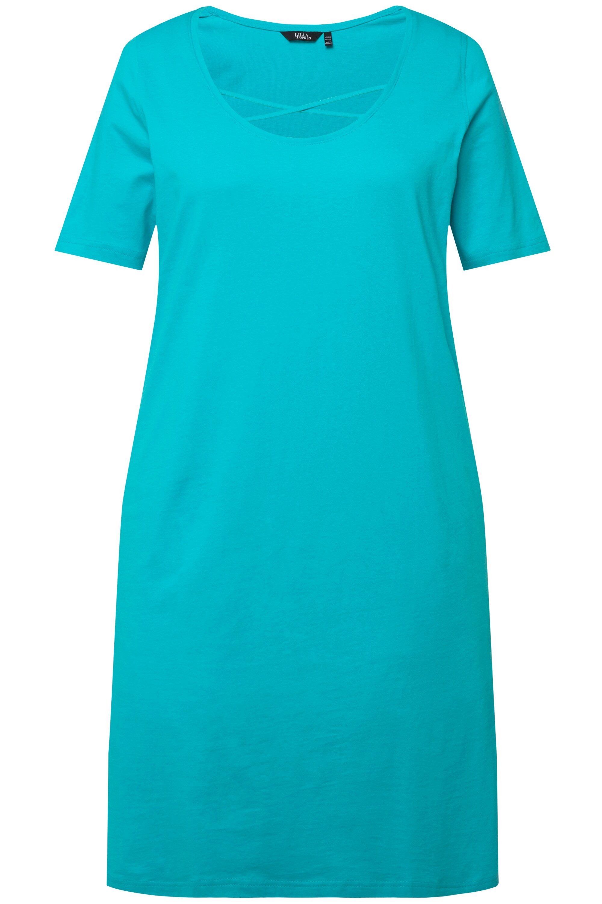 Ulla Popken Midikleid Jerseykleid Zierbänder A-Linie günstig online kaufen