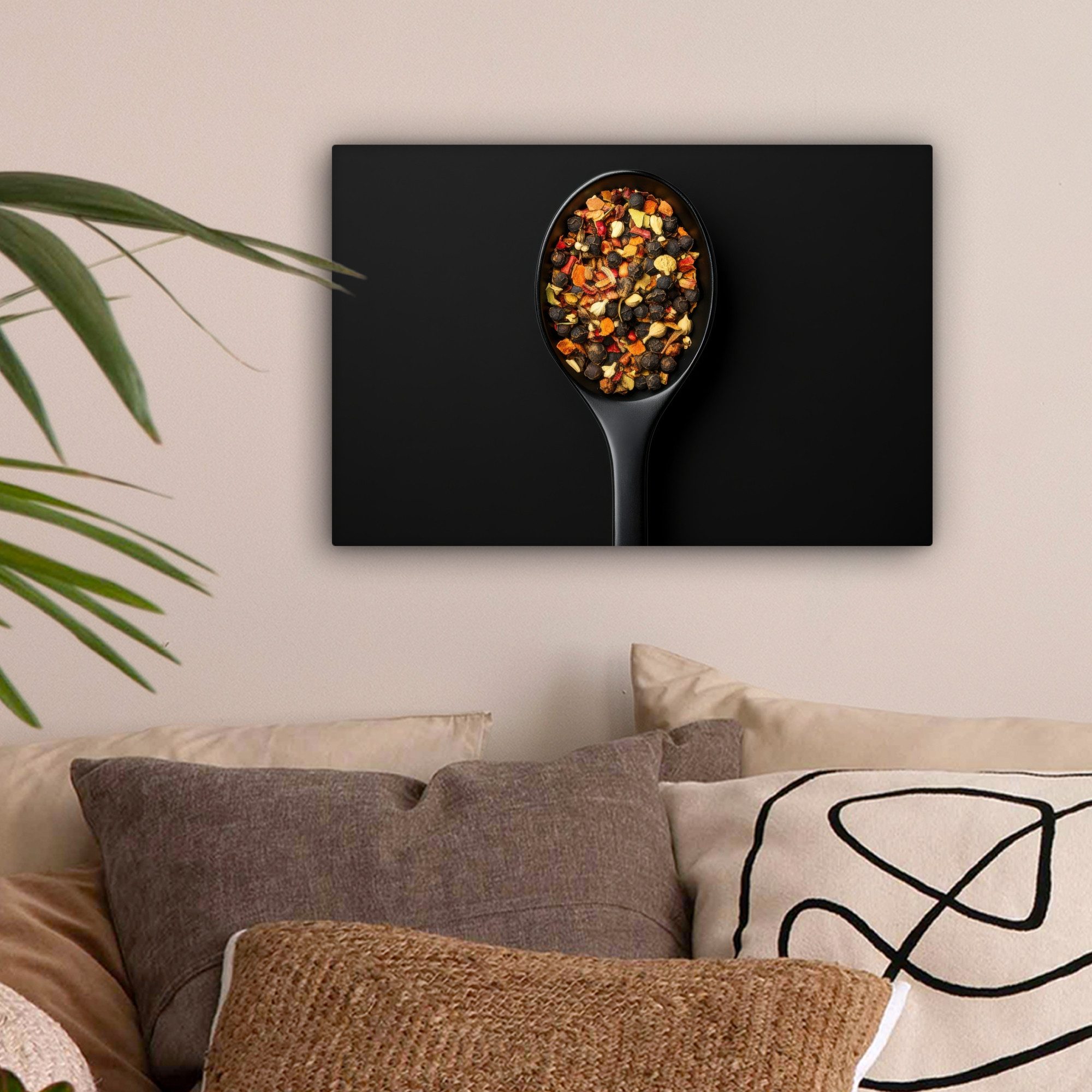 OneMillionCanvasses® Leinwandbild Kräuter - Schwarz - günstig online kaufen