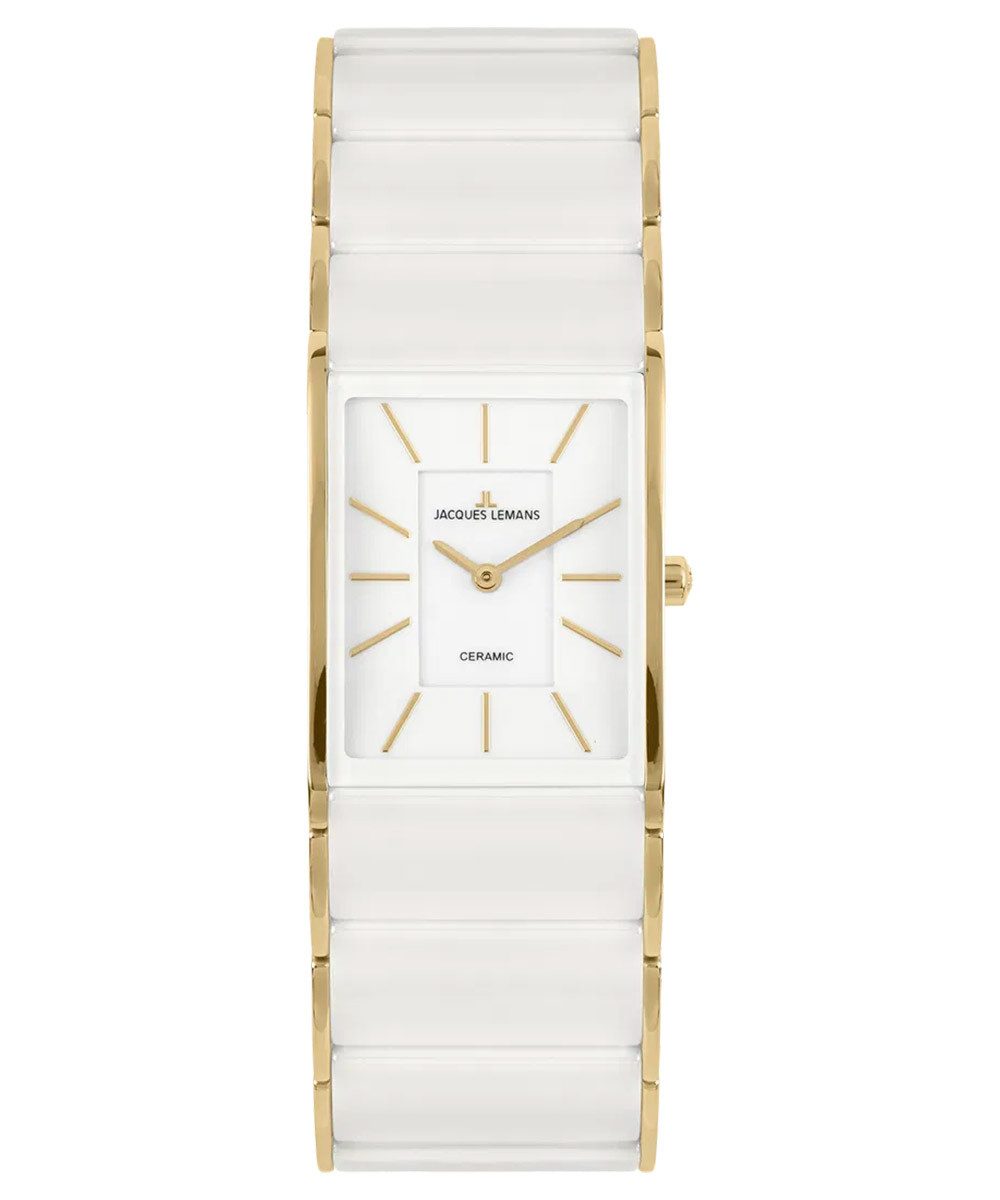 Jacques Lemans Quarzuhr Keramik Dublin Goldfarben/Weiß