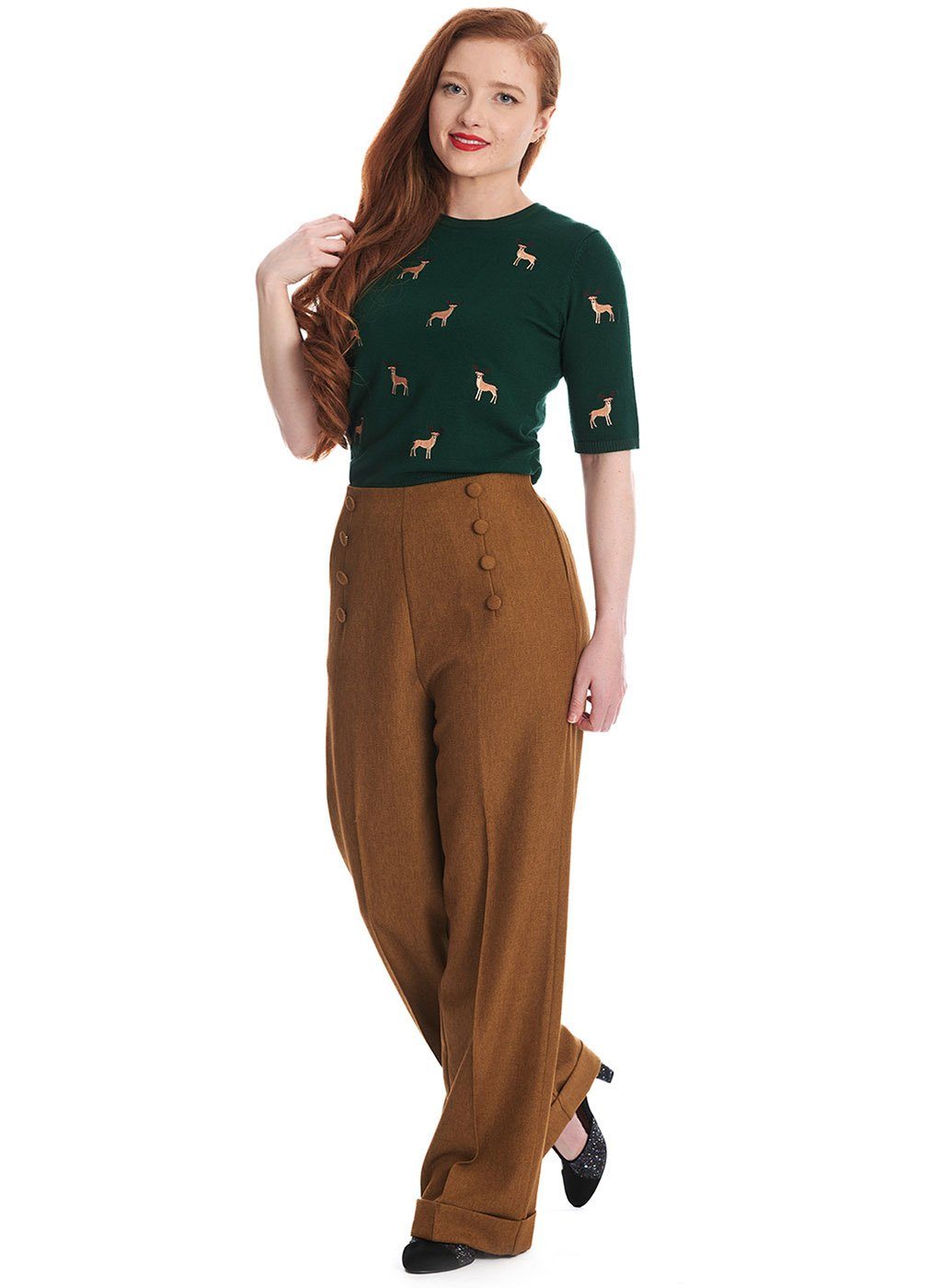 Strickpullover Sweet Deer Grün
