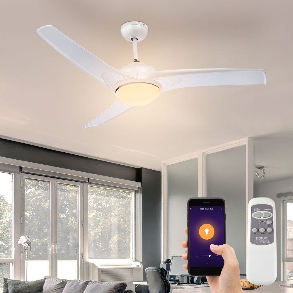 etc-shop Deckenventilator, Ventilator Alexa Decken Google Smart Home Fernbedienung App