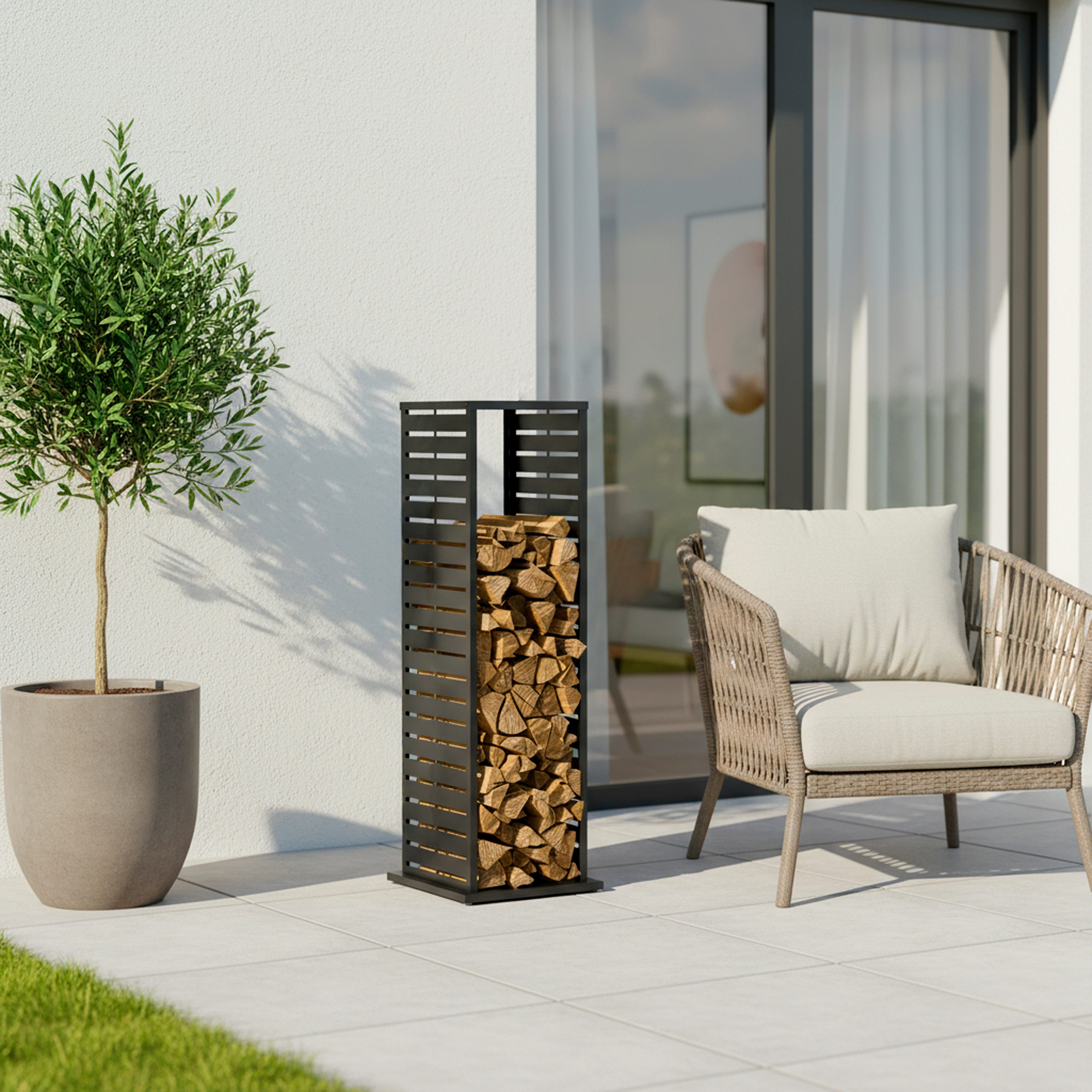 WESTMANN Kaminholzregal Luma Lane, BxTxH:37,5x37,5x112 cm