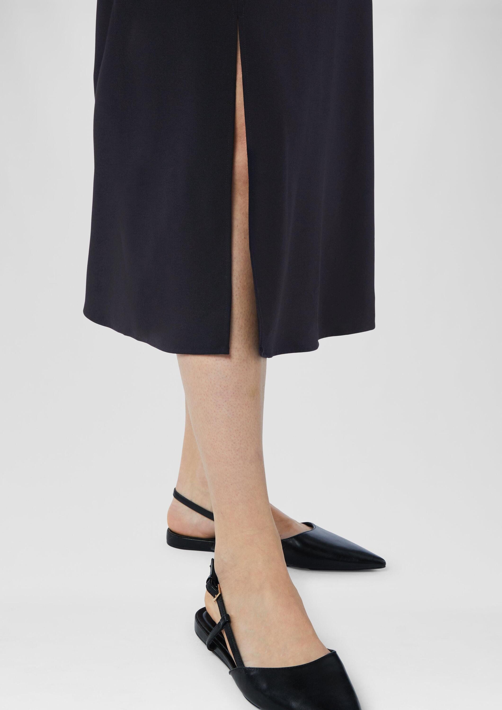 comma Midikleid Kleid Ausgestelltes Midikleid aus Crêpe mit verdecktem Reißverschluss