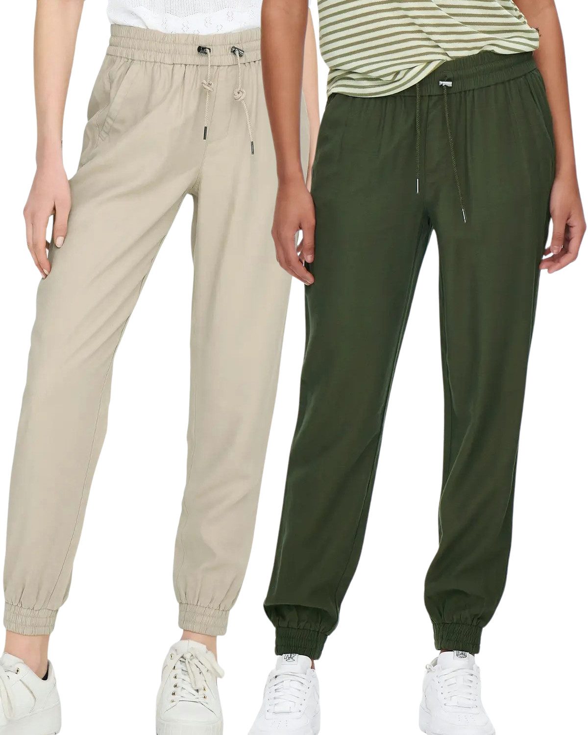 ONLY Schlupfhose Damen Pull-UP Hose im Doppelpack