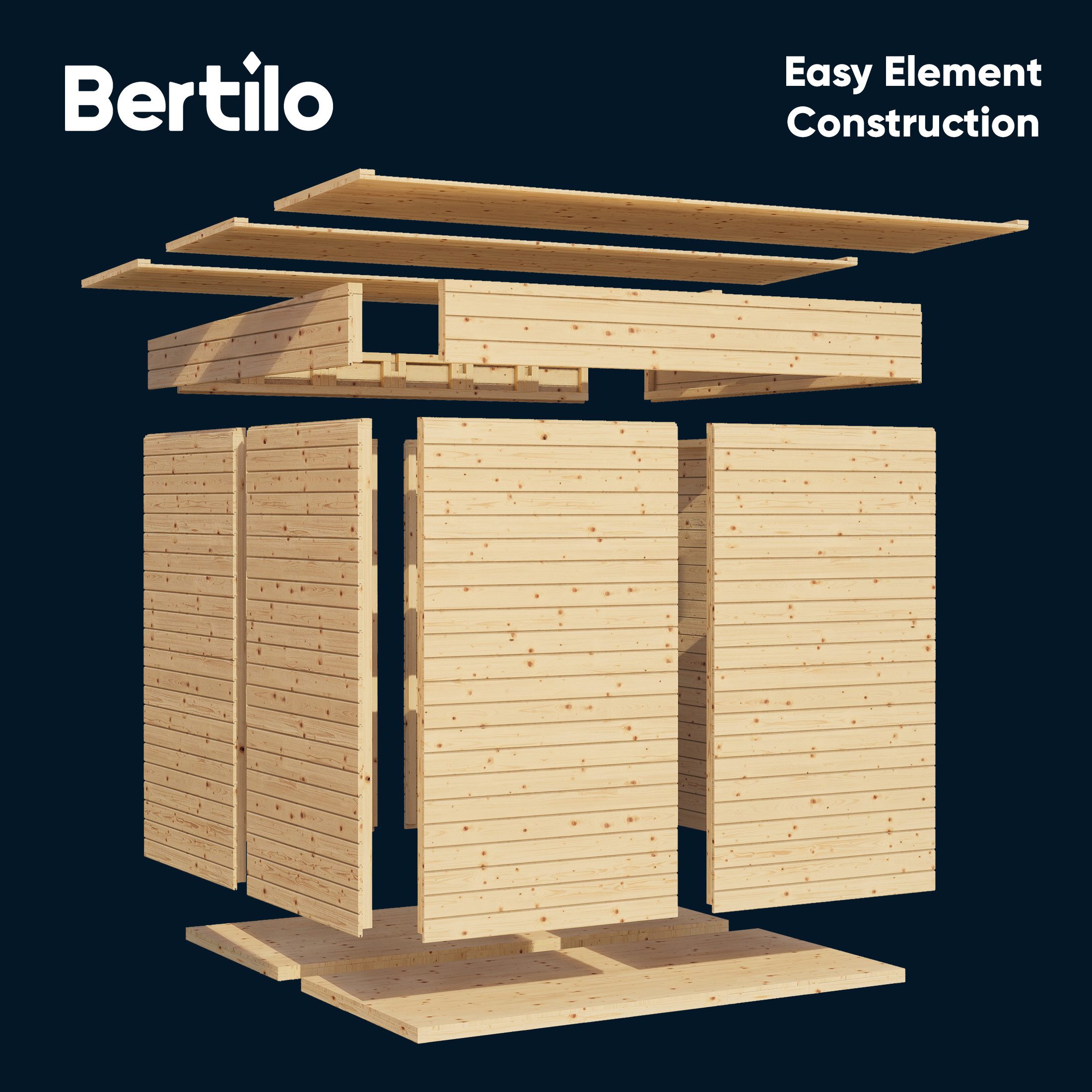 BERTILO Gartenhaus Cubus 3 Lounge anthrazit, BxT: 559x240 cm