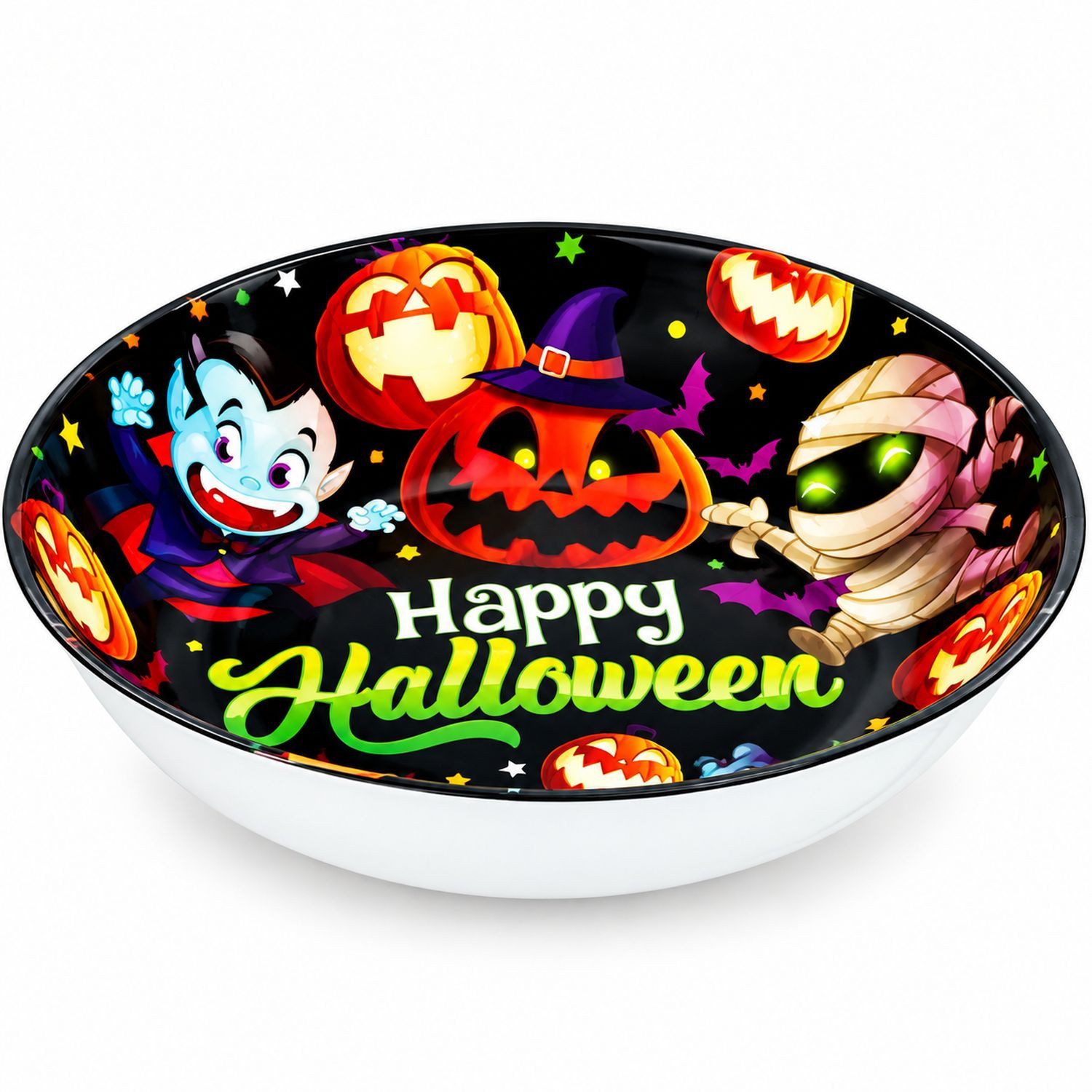 Fiestas Guirca Dekoobjekt Halloween 'Kleine Monster', Plastikschüssel Ø32cm