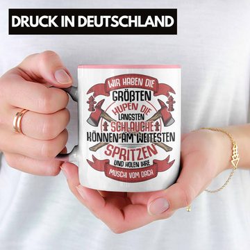 Trendation Tasse Trendation - Feuerwehr Tasse Geschenke Zubehör Lustig Einsatz Geburtstag Spruch Wir haben Die Größten Hupen