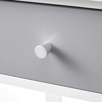 Woltu Nachttisch (2-St), Nachtkommode mit Schublade mit Ablage aus MDF Weiß