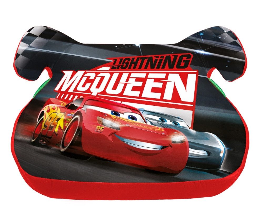 Seven Polska Kindersitzerhöhung Kinder Auto-Sitzerhöhung: "CARS", Lightning McQueen, EC Norm R129