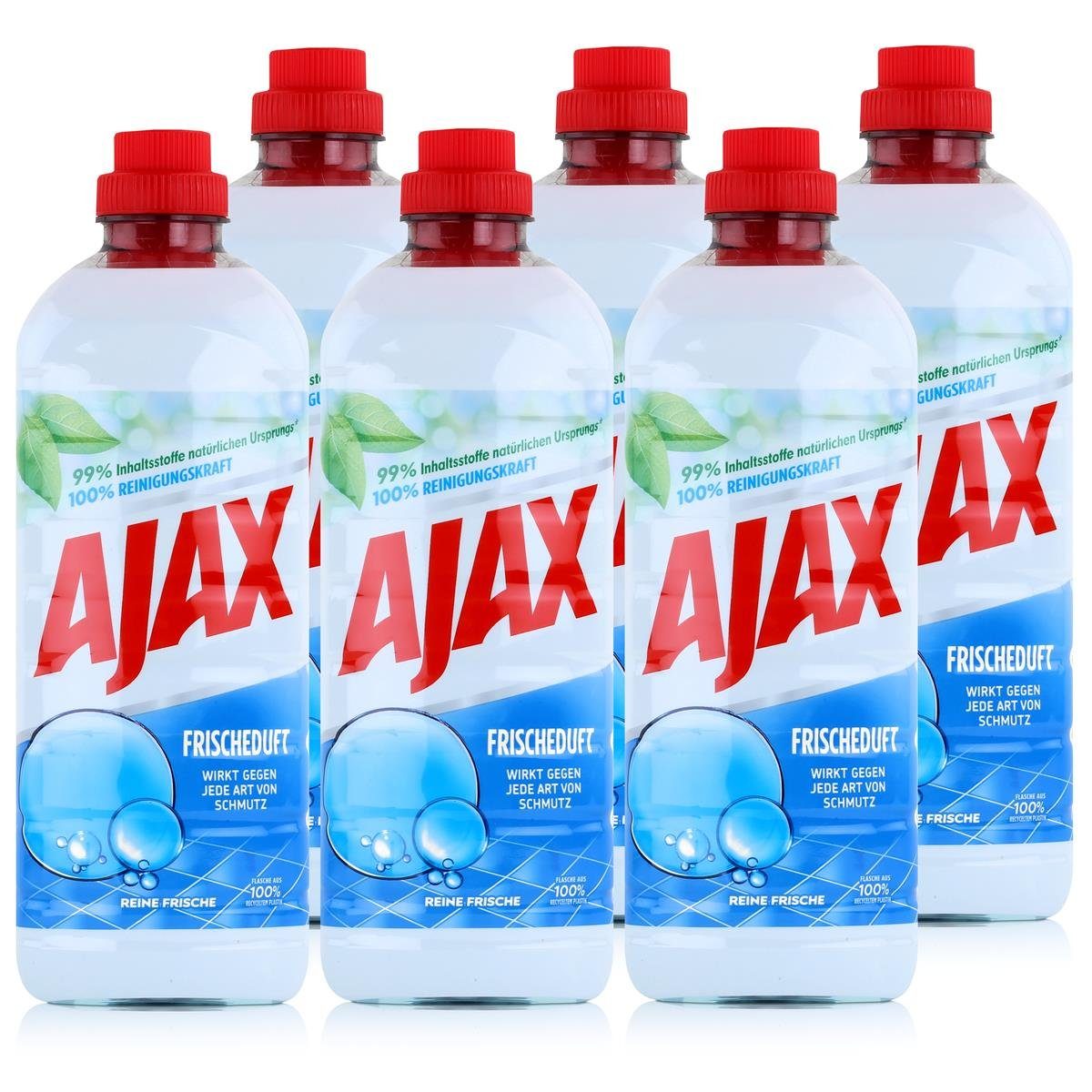 AJAX Ajax Allzweckreiniger Reine Frische 1 Liter - Bodenreiniger (6er Pack) Allzweckreiniger