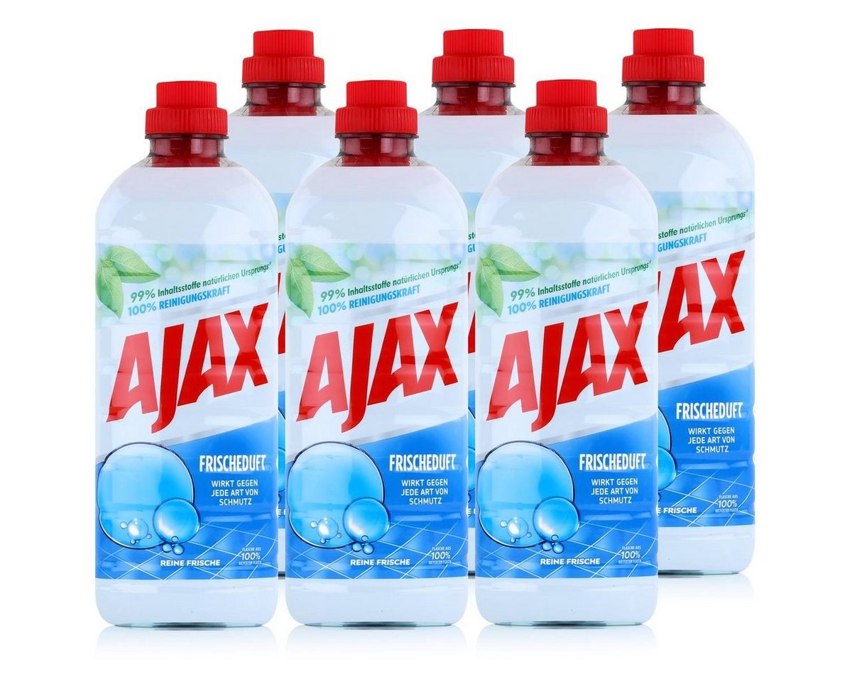AJAX Ajax Allzweckreiniger Reine Frische 1 Liter - Bodenreiniger (6er Pack) Allzweckreiniger