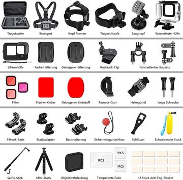 Houhence Kamerazubehör-Set Zubehör Set Kit Bundle für GoPro Hero 10 / Hero 9 Wasserdicht Schwarz
