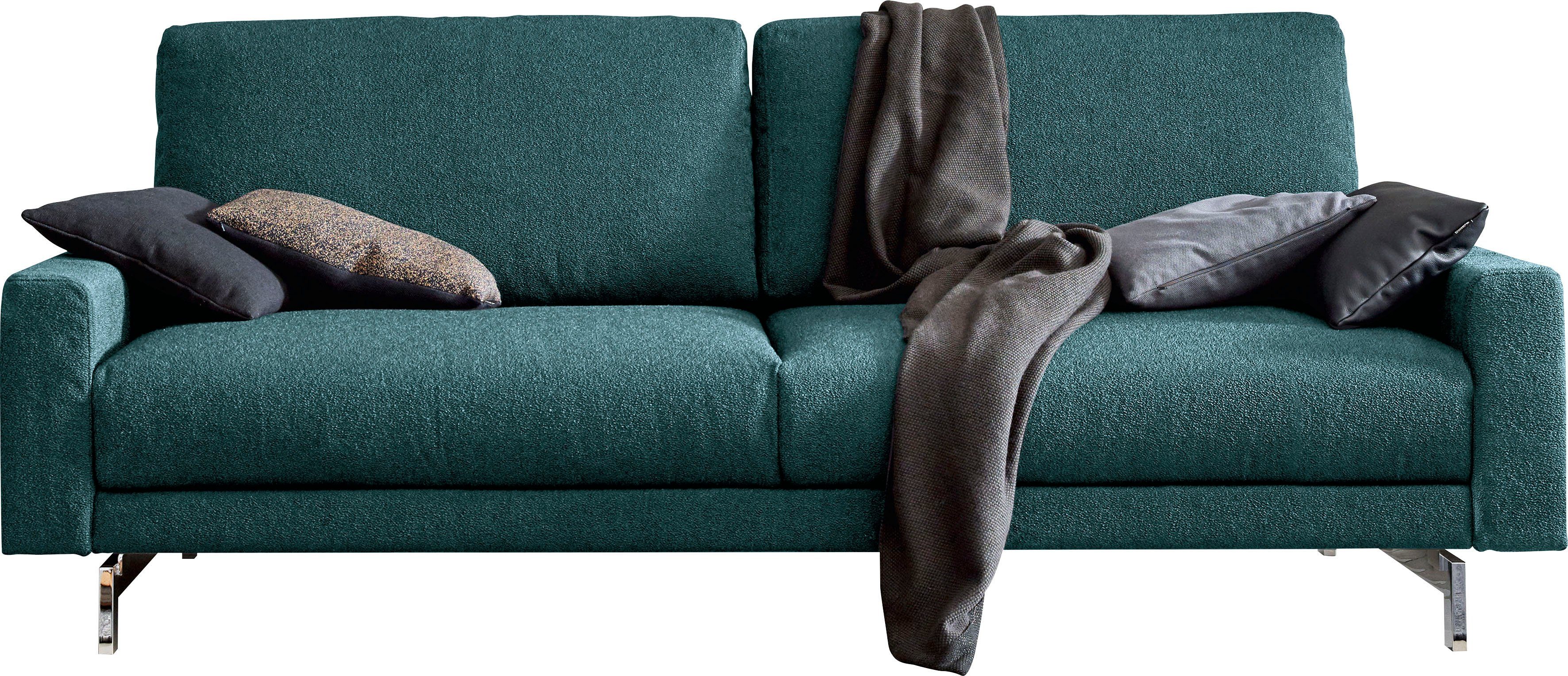 hülsta Armlehne Fuß hs.450, cm glänzend, niedrig, 3-Sitzer sofa chromfarben Breite 204