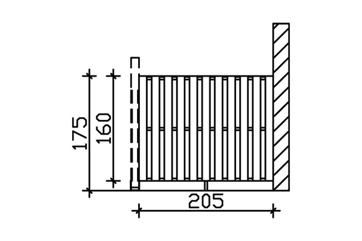 Thumbnail - Skanholz Carport-Seitenwand Deckelschalung, BxH:205x160 cm