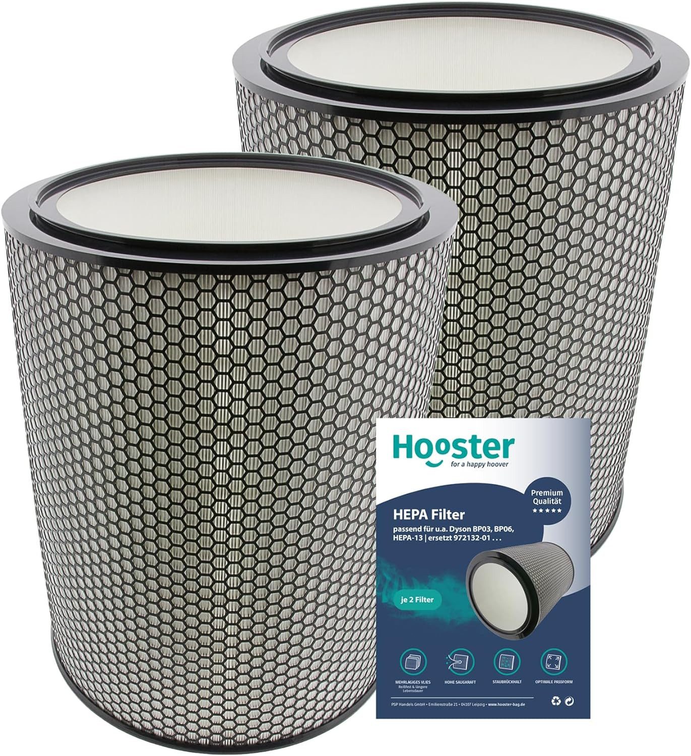 Hooster Luftfilter 2 Filter passend für DYSON Luftreiniger Purifier Big+Quiet BP03 BP06, Formaldehyde, Ersatz für Dyson 972132-01