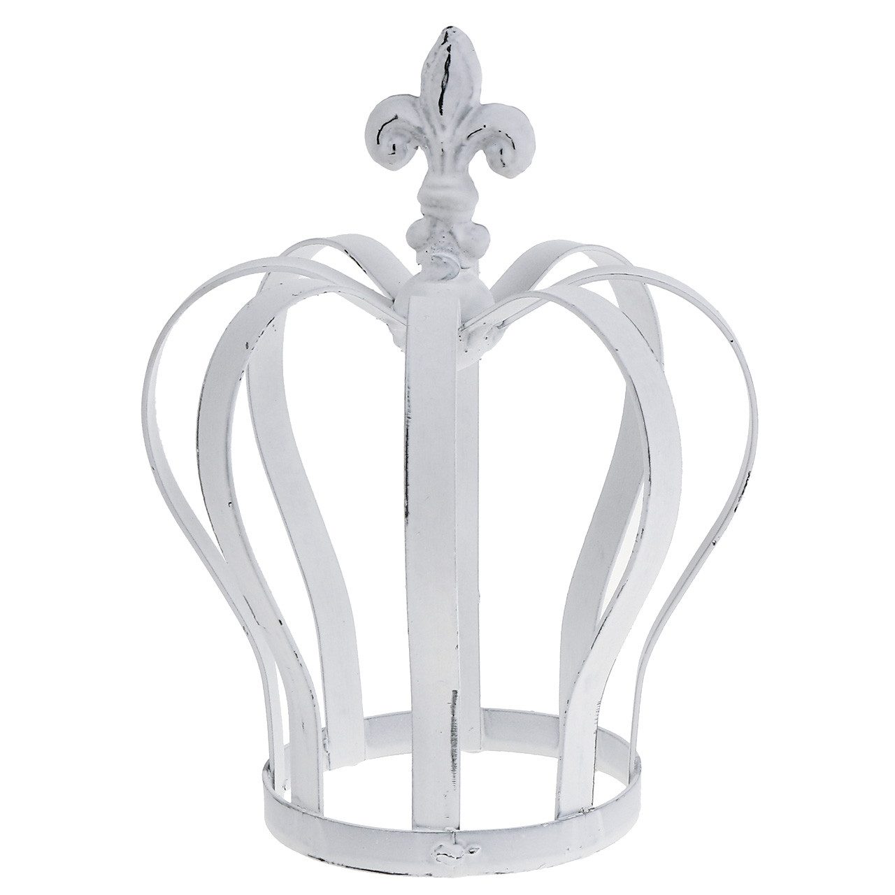 Posiwio Gartenfigur Metallkrone Weiß Ø13cm H17,5cm - Vintage Shabby Chic günstig online kaufen