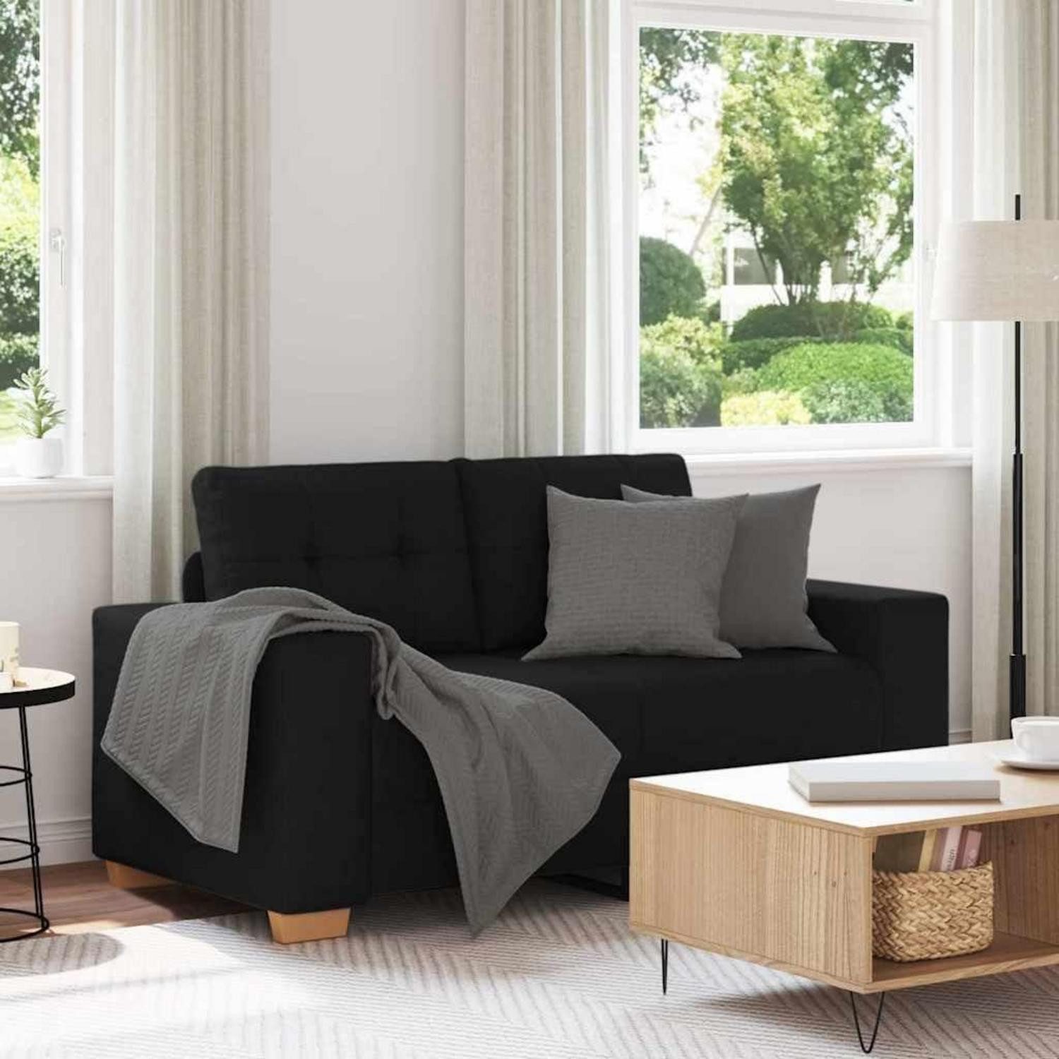 LuxusKollektion Sofa Sofa Couches modern Wohnzimmer Stoff Schwarz 120 cm