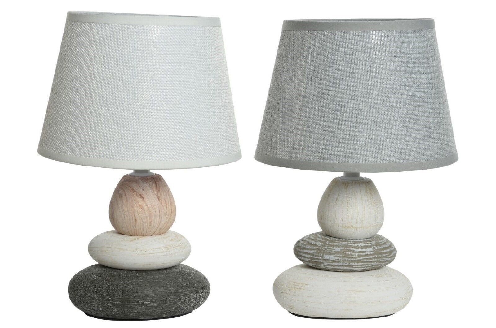 Kaemingk Tischleuchte Tischlampe Keramik mit Leinenschirm Stückpreis H 32 cm