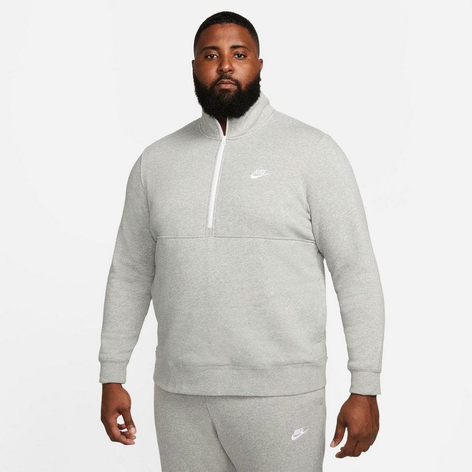 Nike Sportswear Sweatshirt CLUB MEN\'S BRUSHED-BACK 1/-ZIP PULLOVER