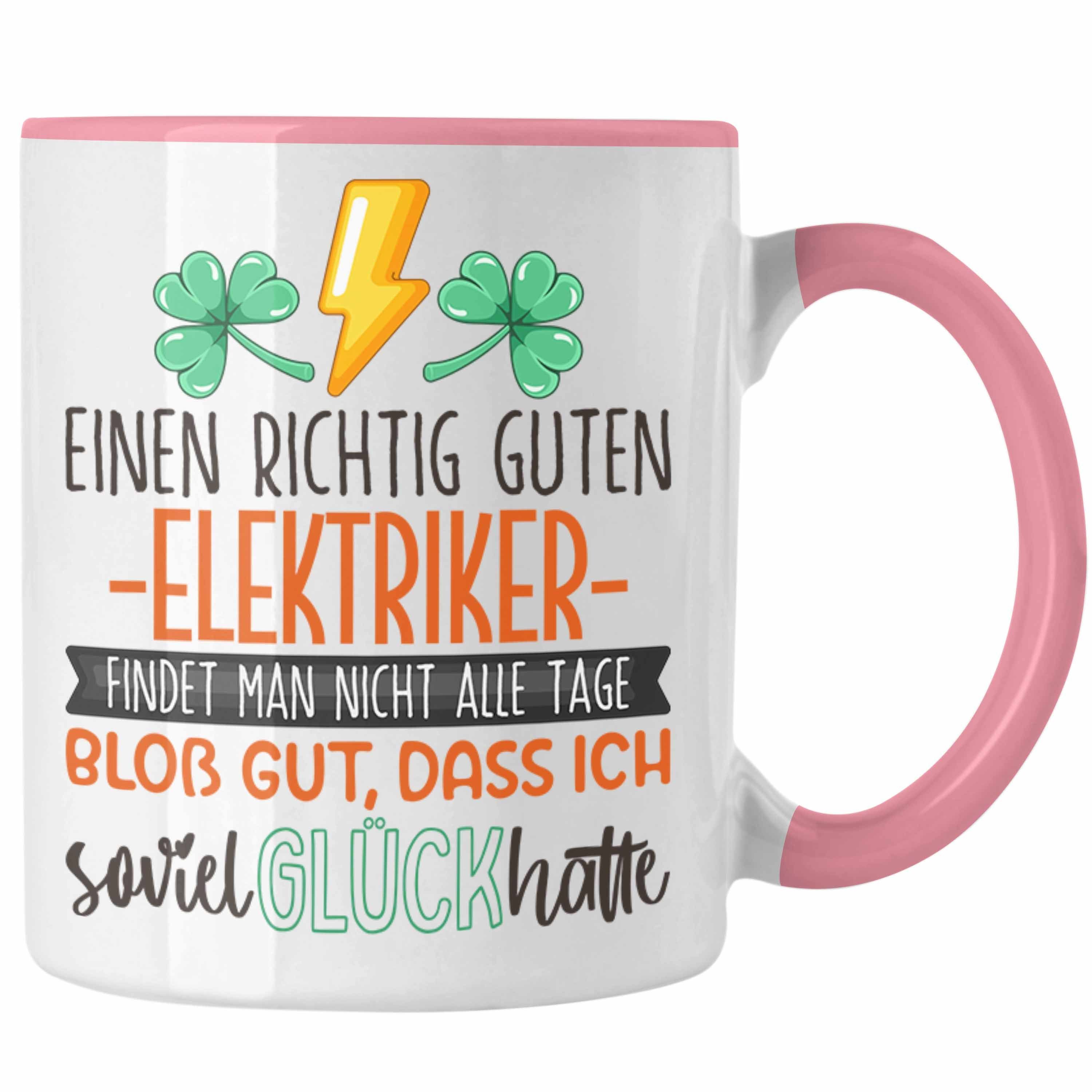 Trendation Tasse Elektriker Tasse Geschenk Dankeschön Bester Elektriker Der Welt Danke Rosa