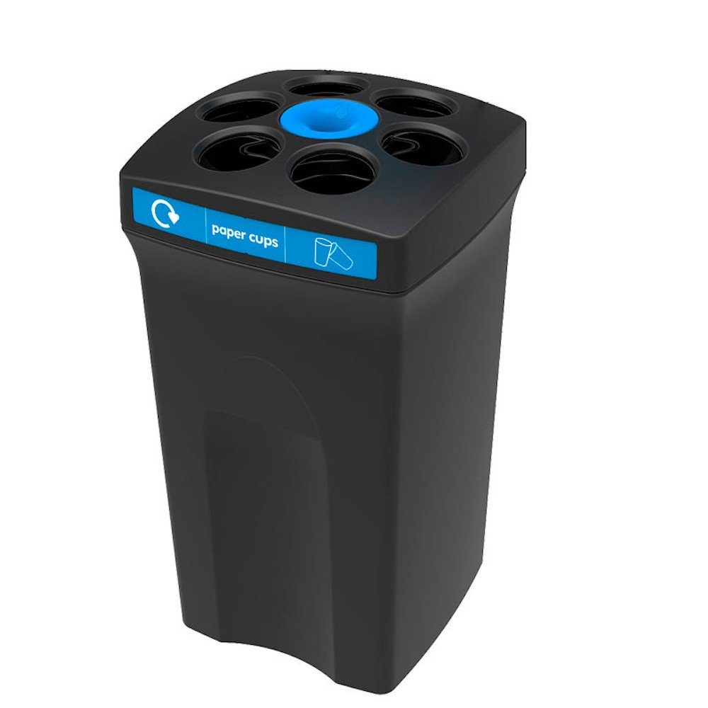 PROREGAL® Mülltrennsystem EnvirocupXL "paper cups", 110 L, HxBxT 80,3x44,5x44,5cm, Schwarz- Blau