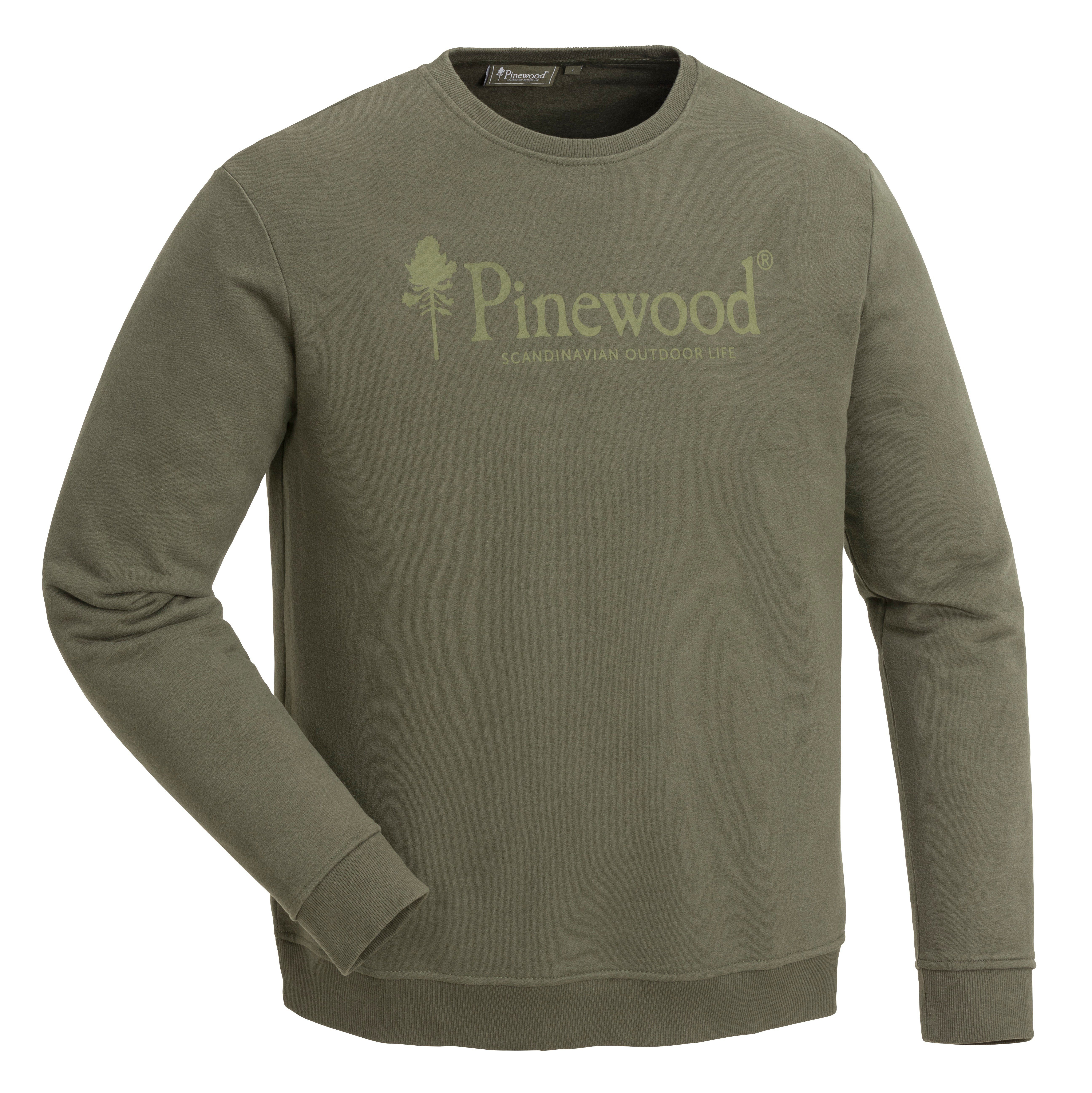 Sweatshirt SUNNARYD Pullover Sweatshirt & MEN Pinewood green mit Logoprint