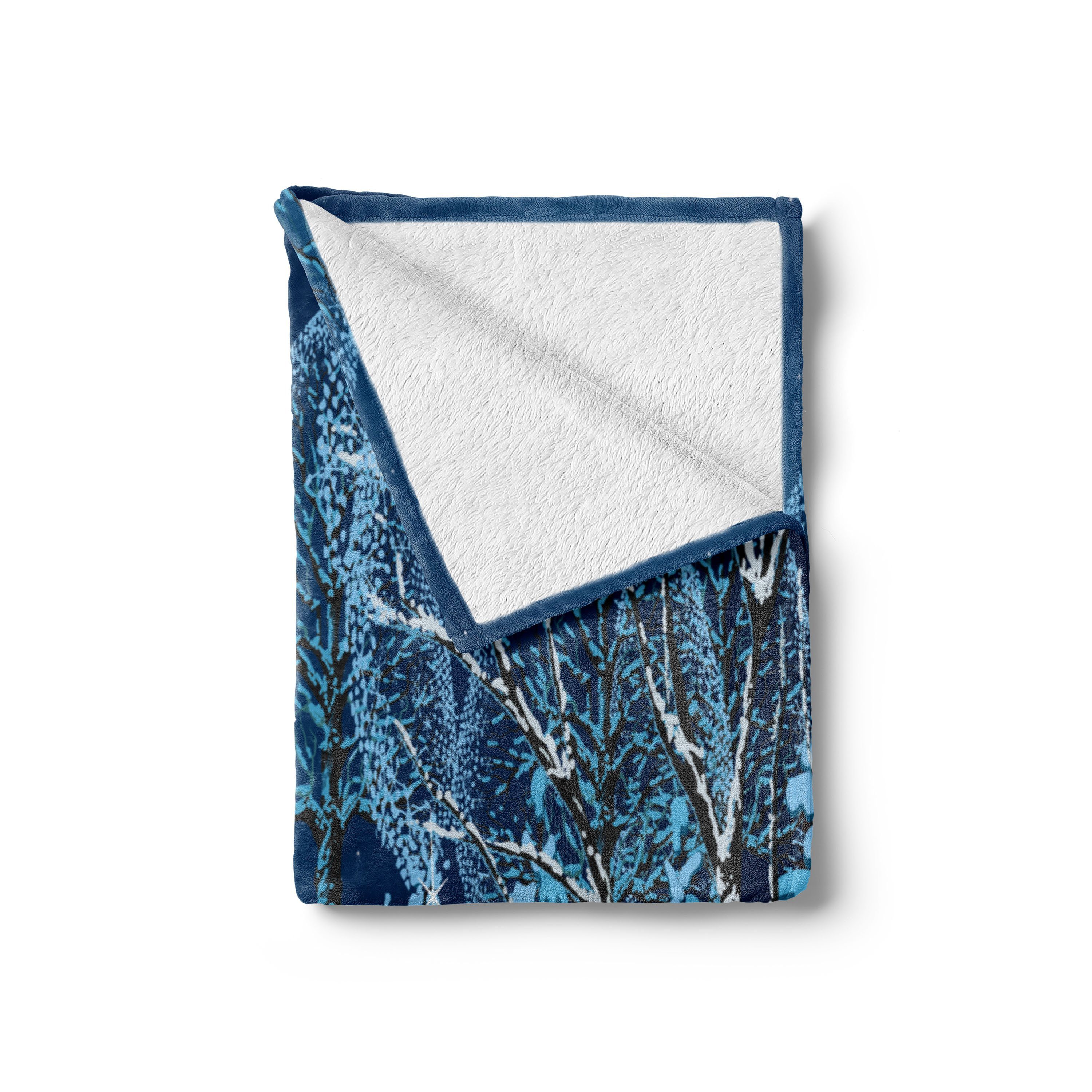 Wohndecke Gemütlicher Plüsch für den Innen- und Außenbereich, Abakuhaus, Weihnachten Weihnachtswinterwald