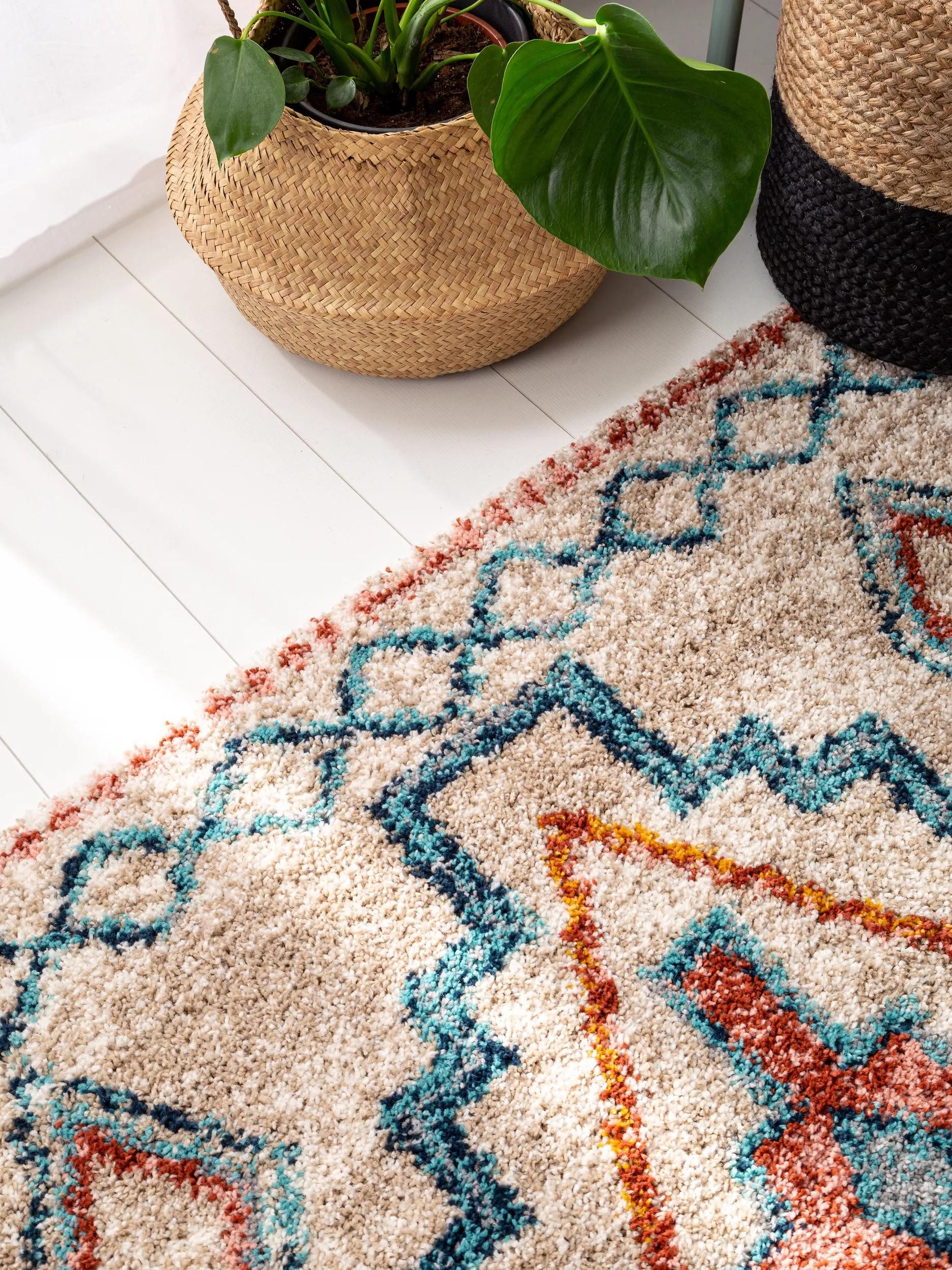 benuta Hochflor-Teppich Gobi, rechteckig, Höhe: 21 mm, Teppich Wohnzimmer, Schlafzimmer, Esszimmer, Flur, Kunstfaser, Cozy