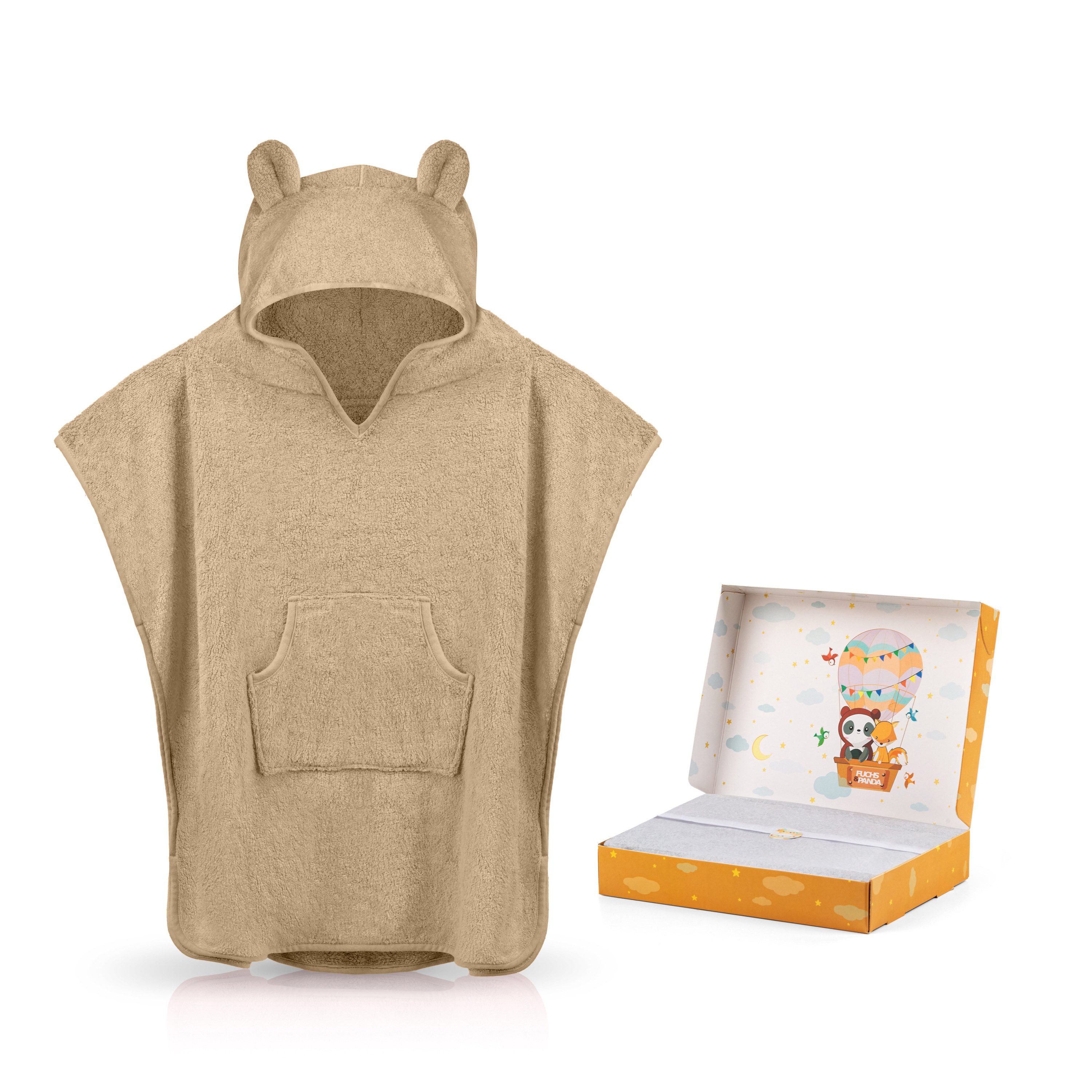 Fuchs & Panda Badeponcho Kuscheliger Badeponcho Baby und Kinder (0-4Jahre) aus 100% Bambus, 100% Bambus: Antimikrobiell, Atmungsaktiv, Hypoallergen, Superweich